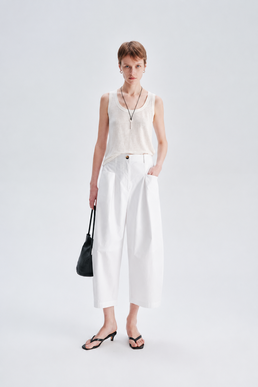 Architectural Cropped Wide-Leg Pants