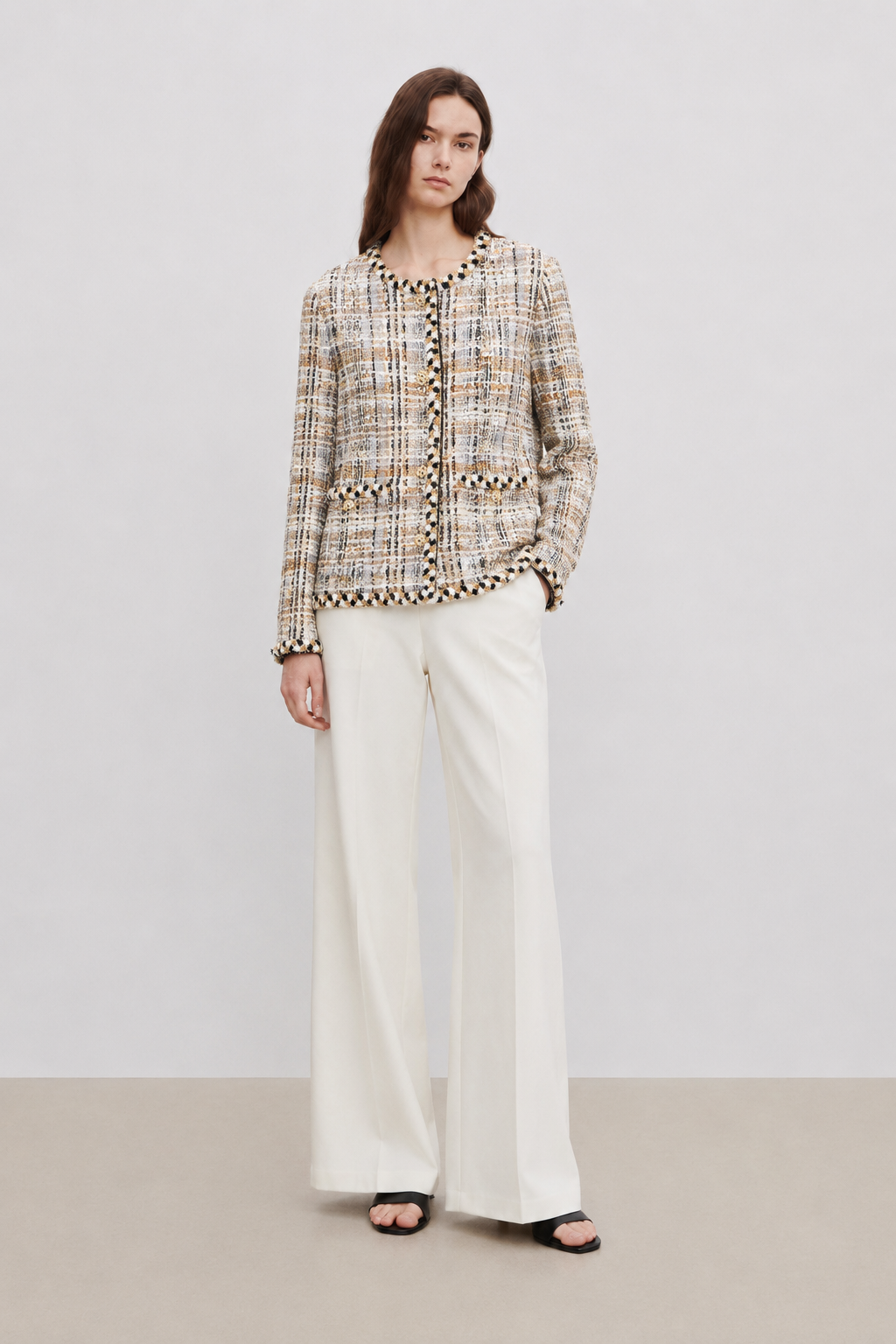 Braided Trim Tweed Jacket