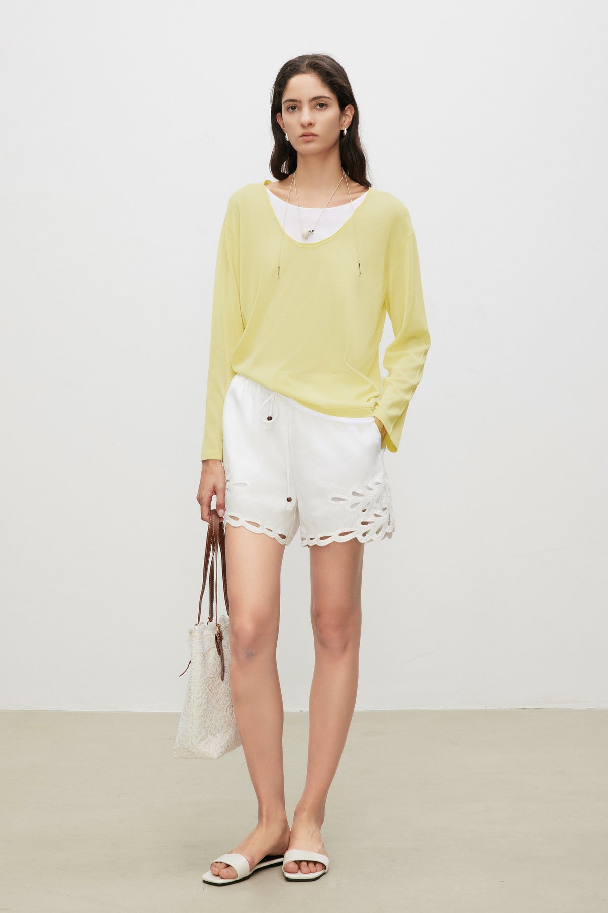 Cotton-Silk Blend Layered Knit Top