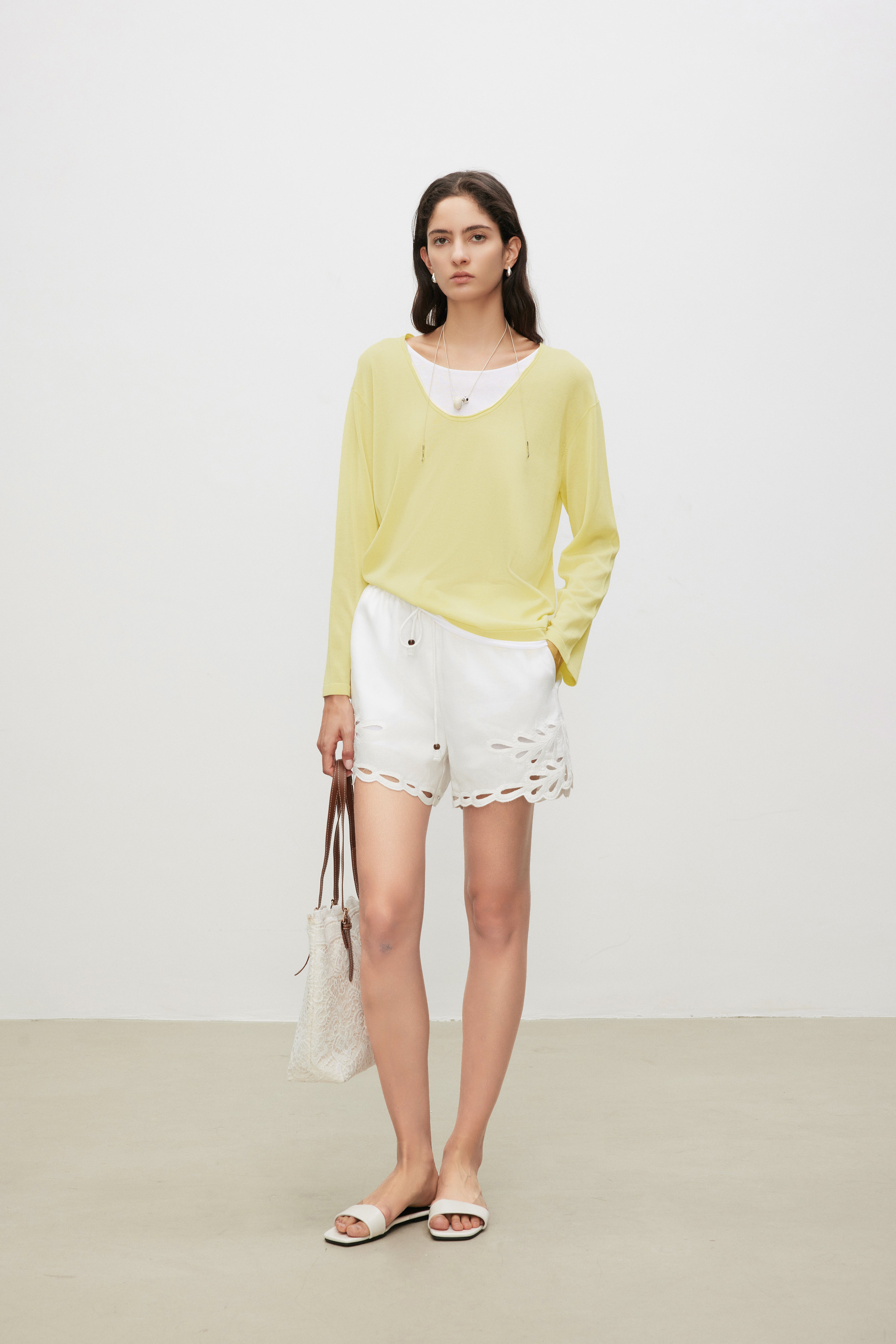 Essential Relaxed SilkBlend Layered V-Neck Knit