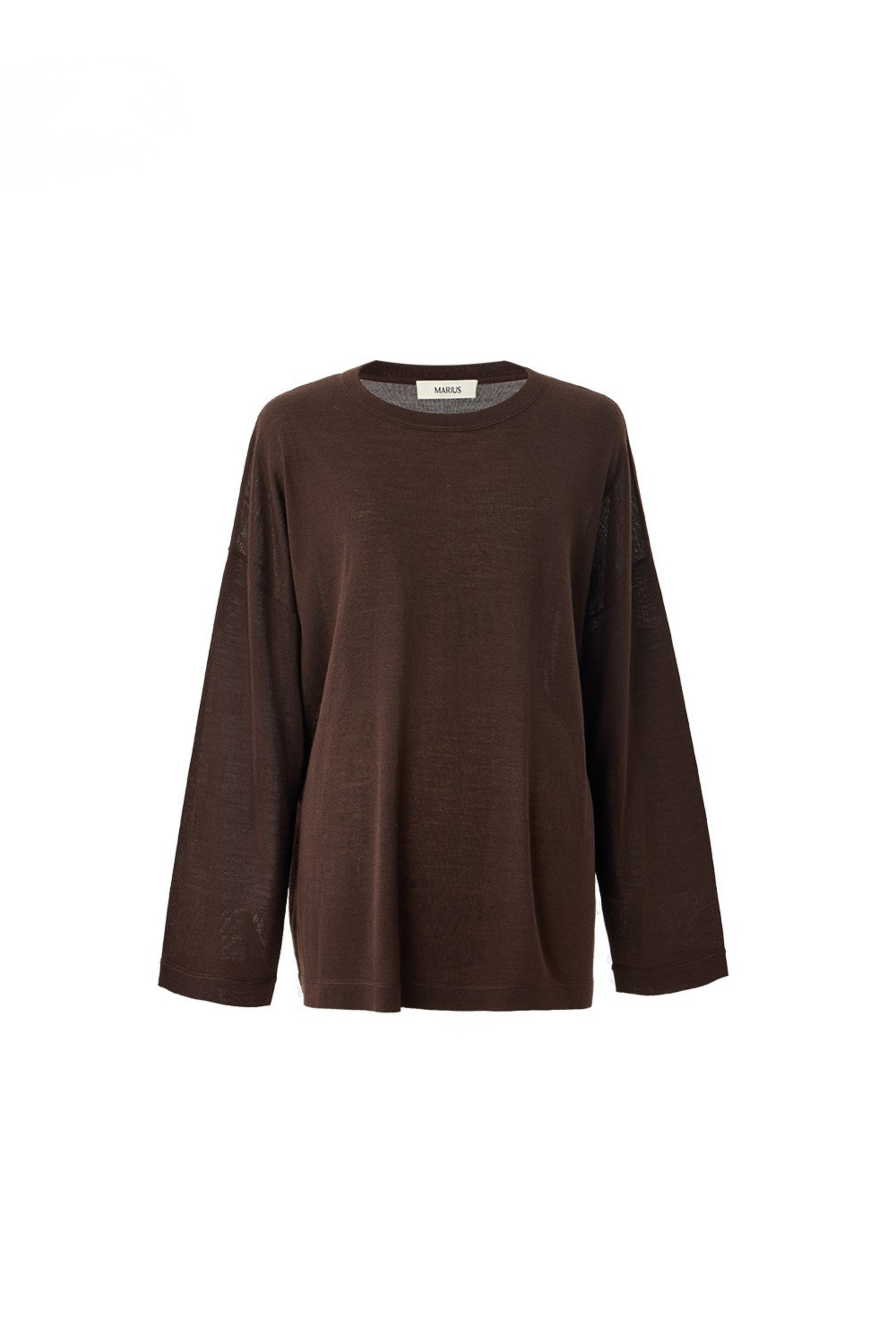 Lightweight Wool-Silk Crewneck Knit Pullover