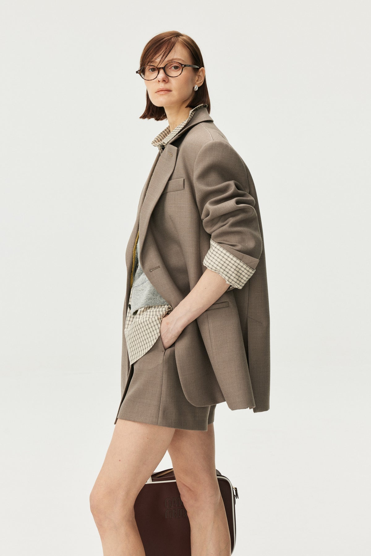 Contrast-Stitch Merino Wool-Blend Blazer