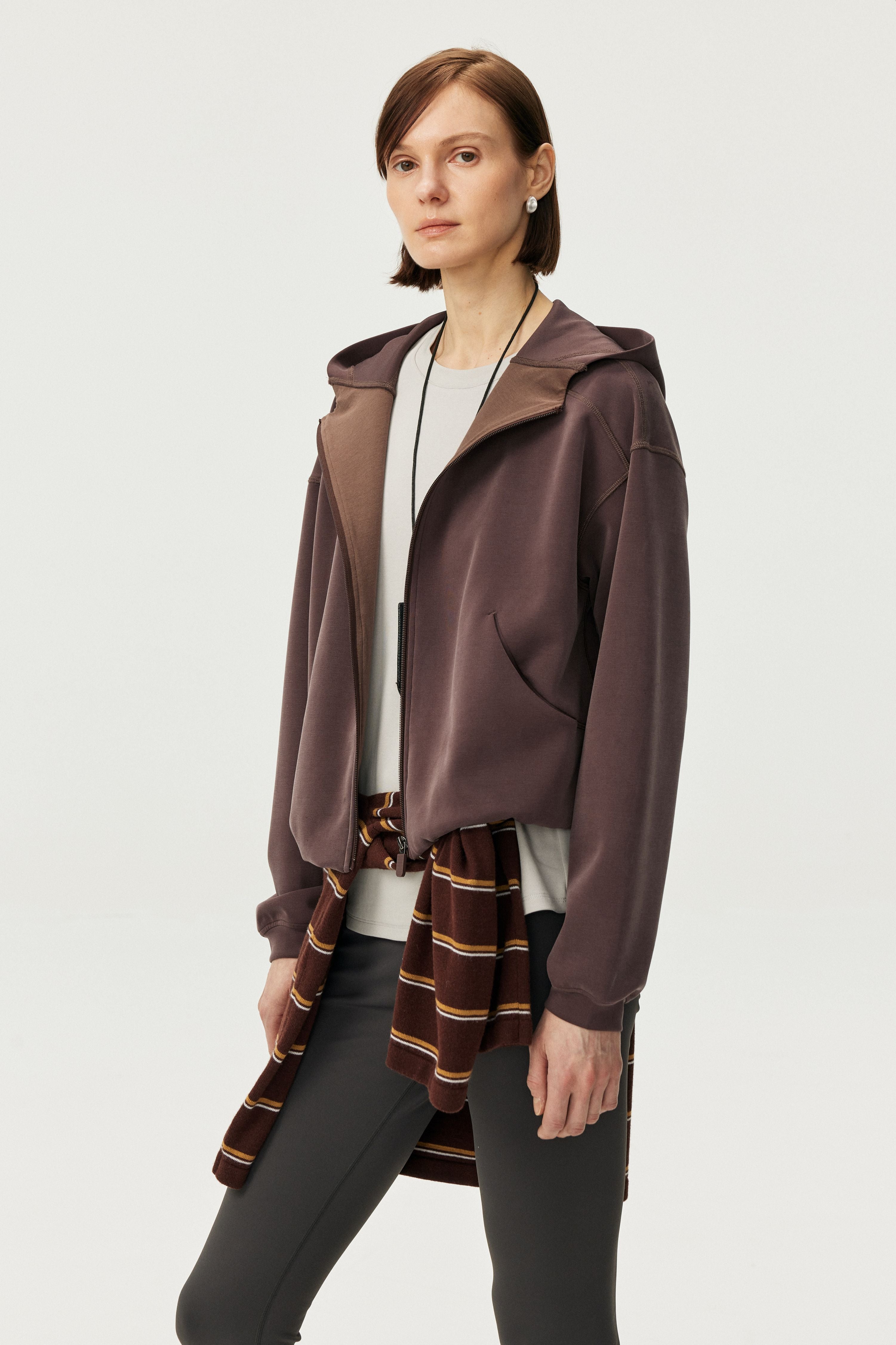 Air-Layer Fluid Raglan Zip Hoodie