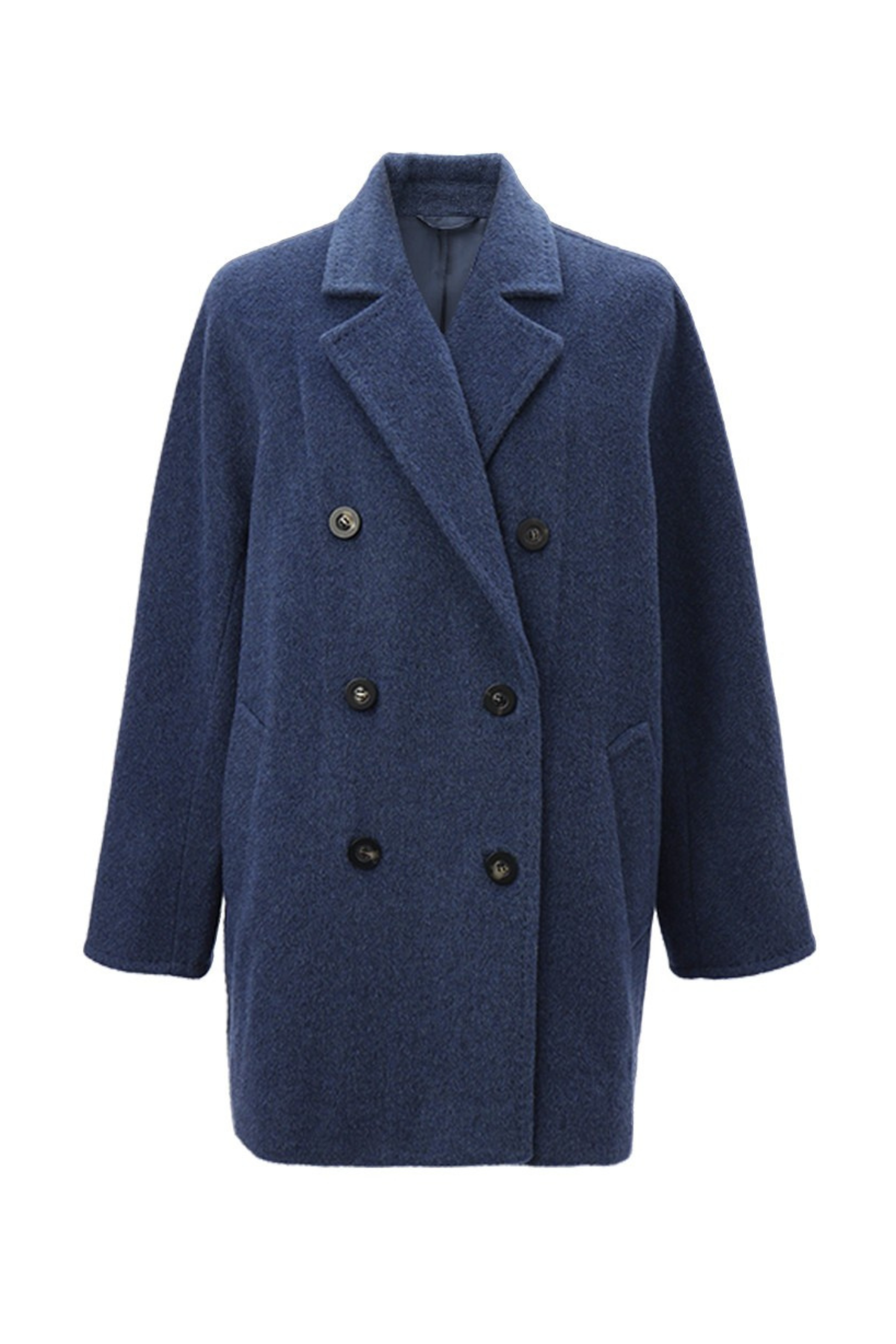 Classic Double-Breasted Wool-Blend Coat