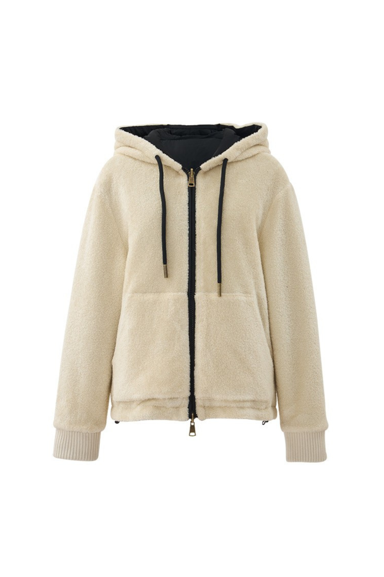 Reversible Double-Face Teddy Hooded Jacket