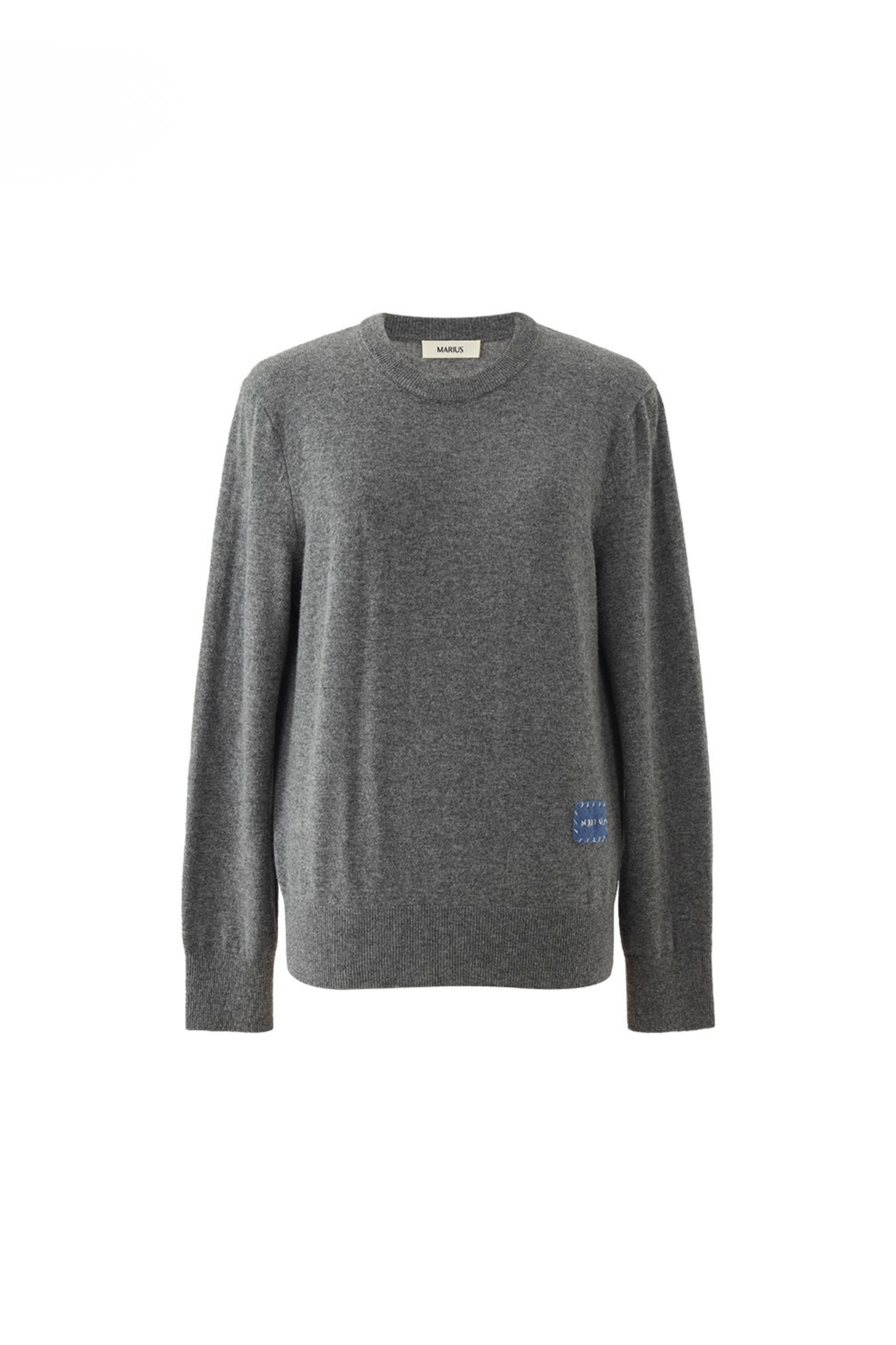 Wool-Cashmere Blend Crewneck Knit Sweater