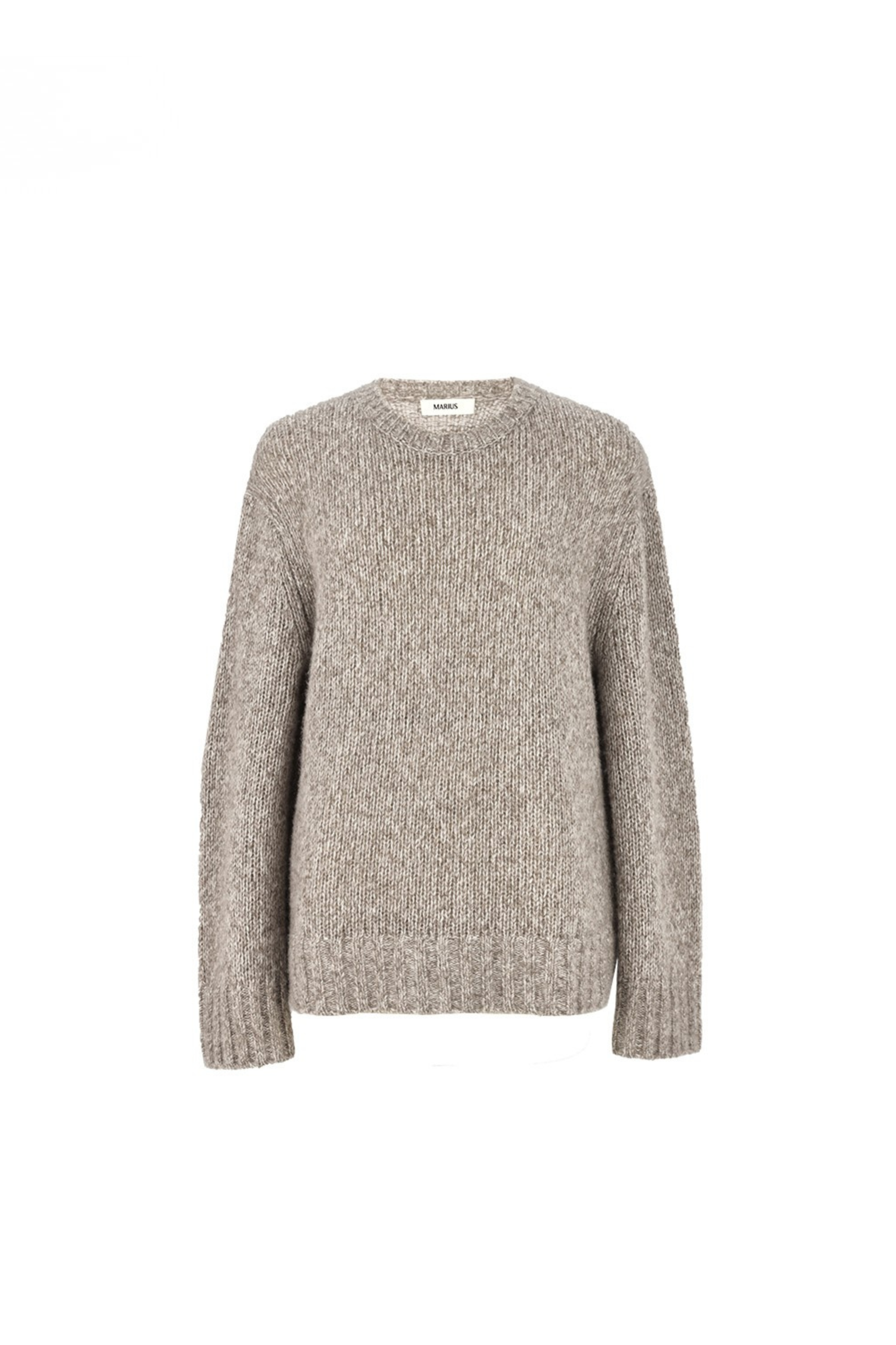 Cashmere-Silk Blend Textured Knit Crewneck Sweater
