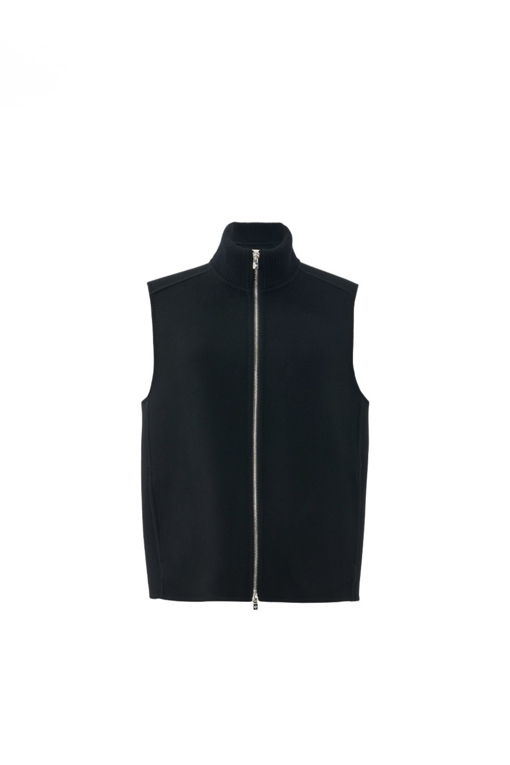 Minimal Pure Wool Zip-Up Vest
