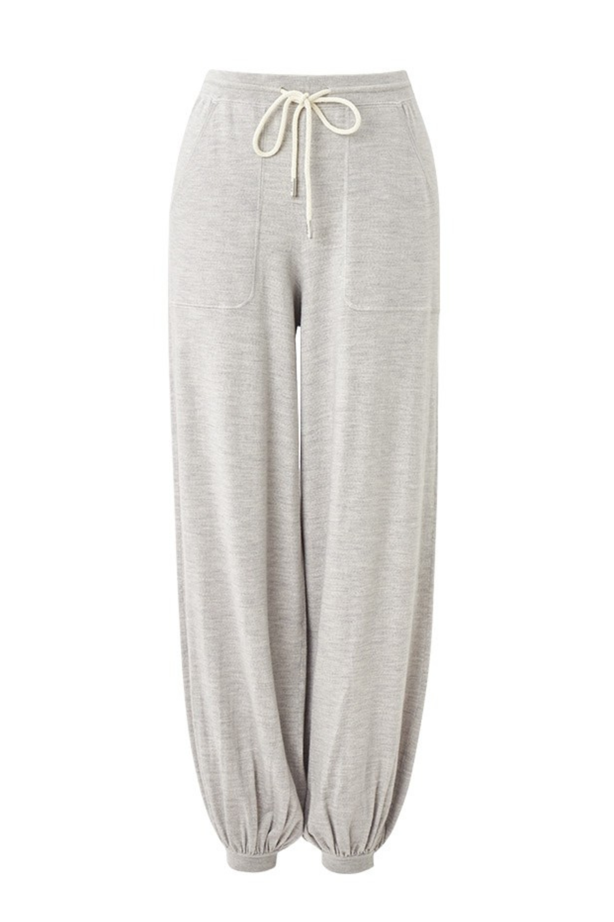 Soft-Touch Wool-Silk Blend Knit Barrel Pants