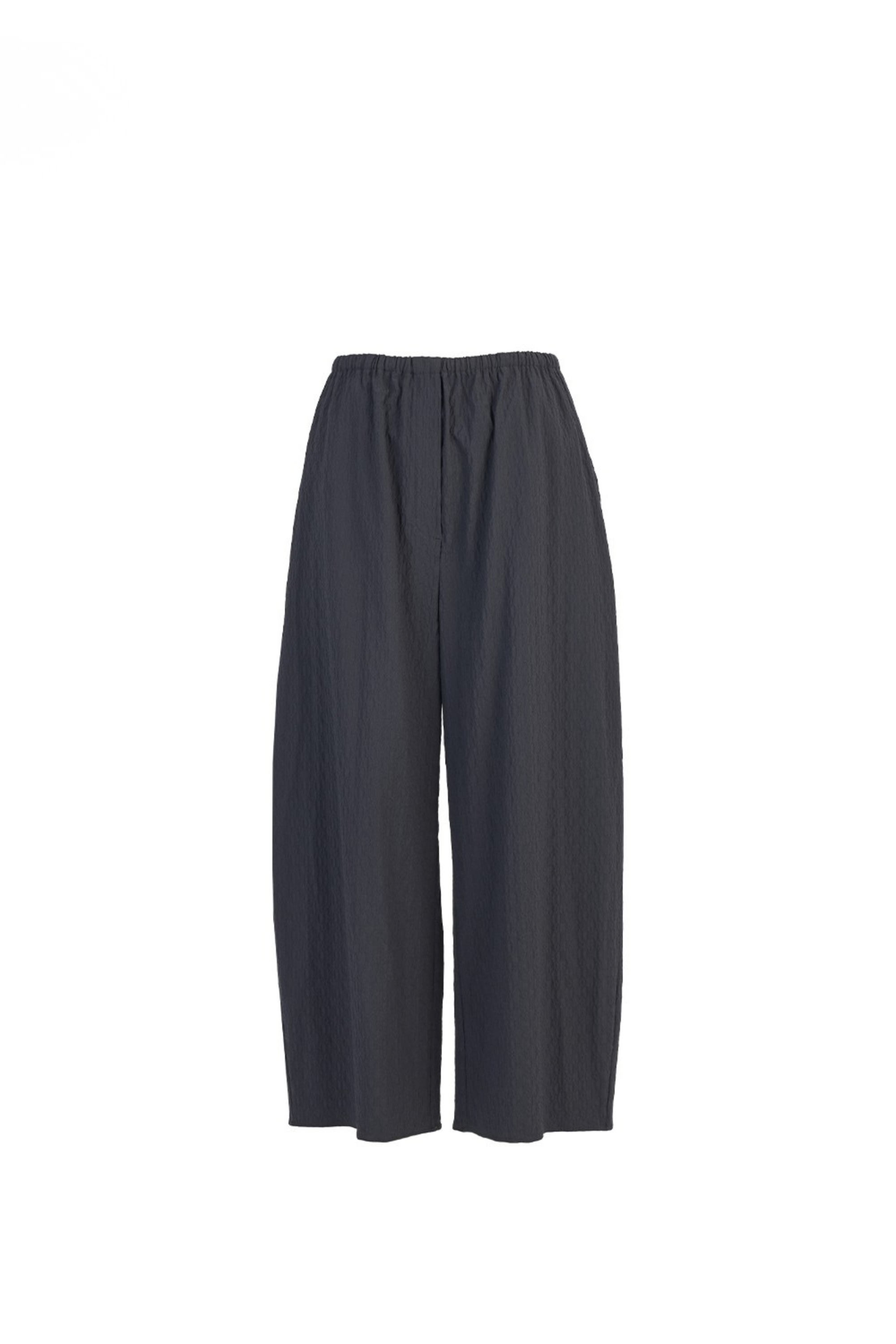 Elastic-Waist Wool-Blend Cropped Barrel Pants