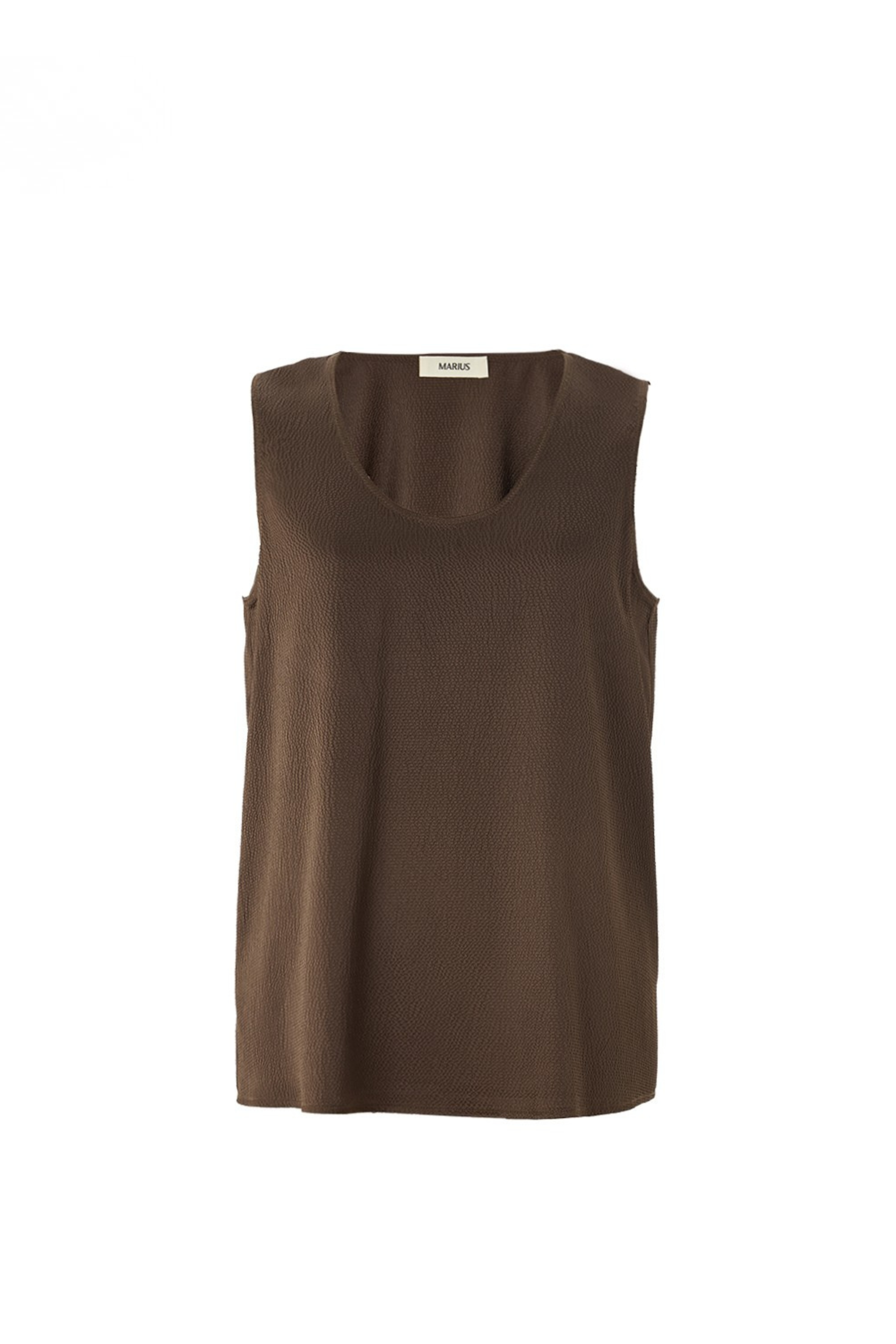 Minimal Pearl-Sheen Silk Satin Scoop-Neck Tank
