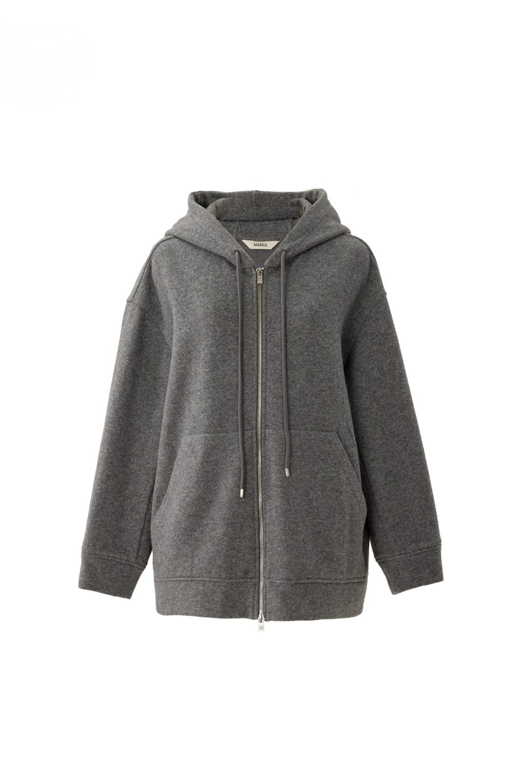 Wool-Cashmere Blend Knit Zip-Up Hoodie