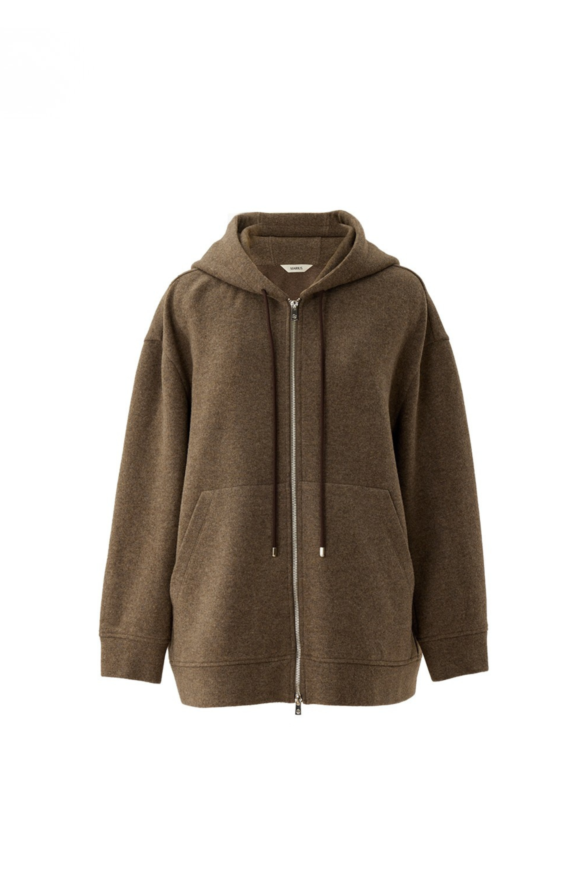 Wool-Cashmere Blend Knit Zip-Up Hoodie