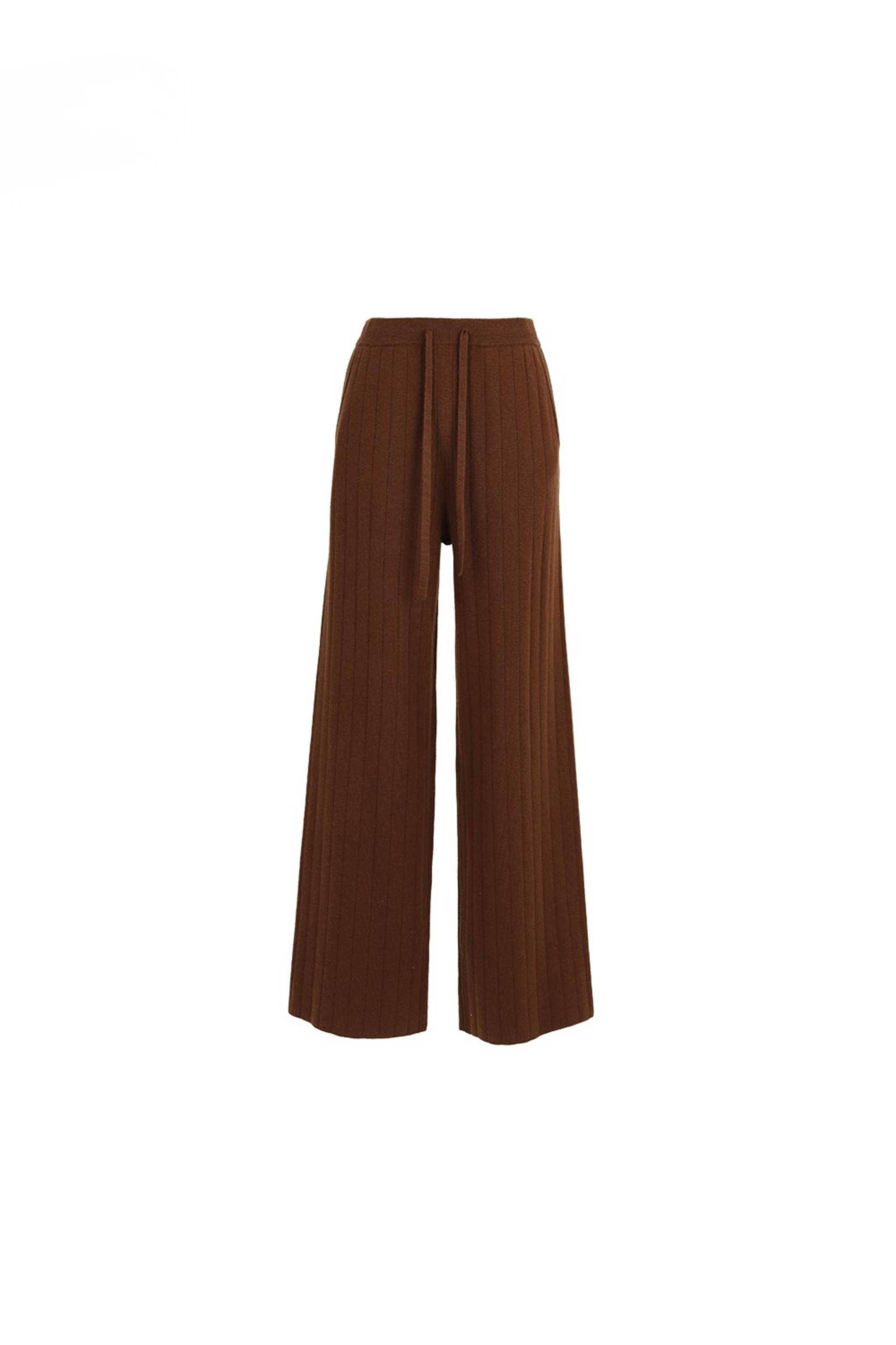 Wool-Cashmere Knit Wide-Leg Pants