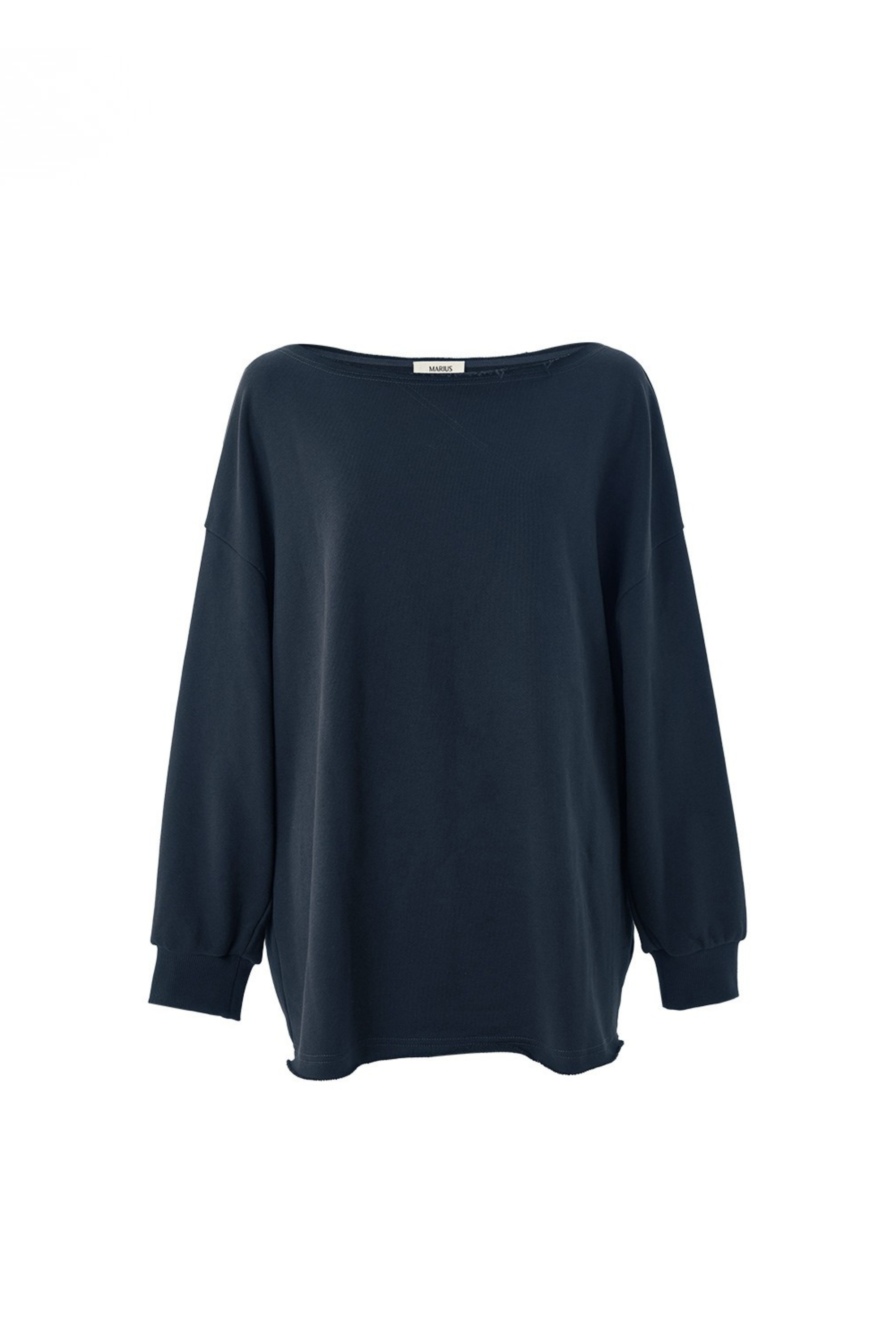 Relaxed Rolled Edge Cotton Knit Sweatshirt