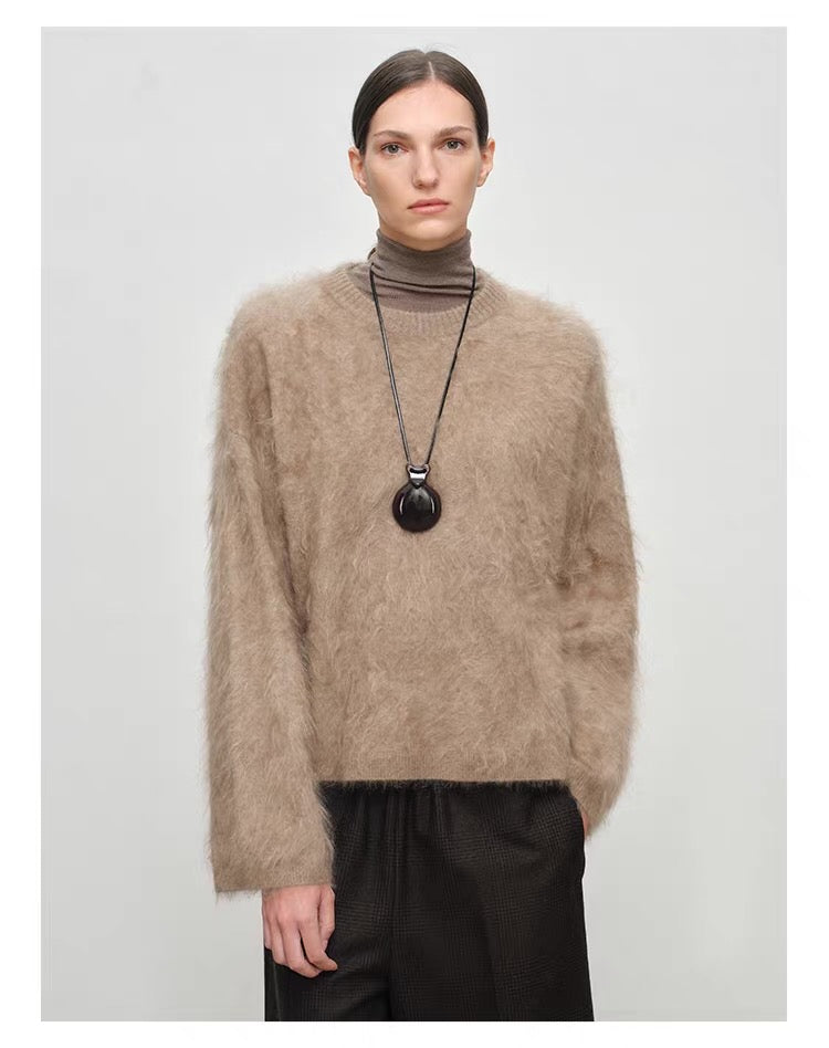 Marius Women's Brushed  Crewneck Loose-fitting Cashmere Pullover
