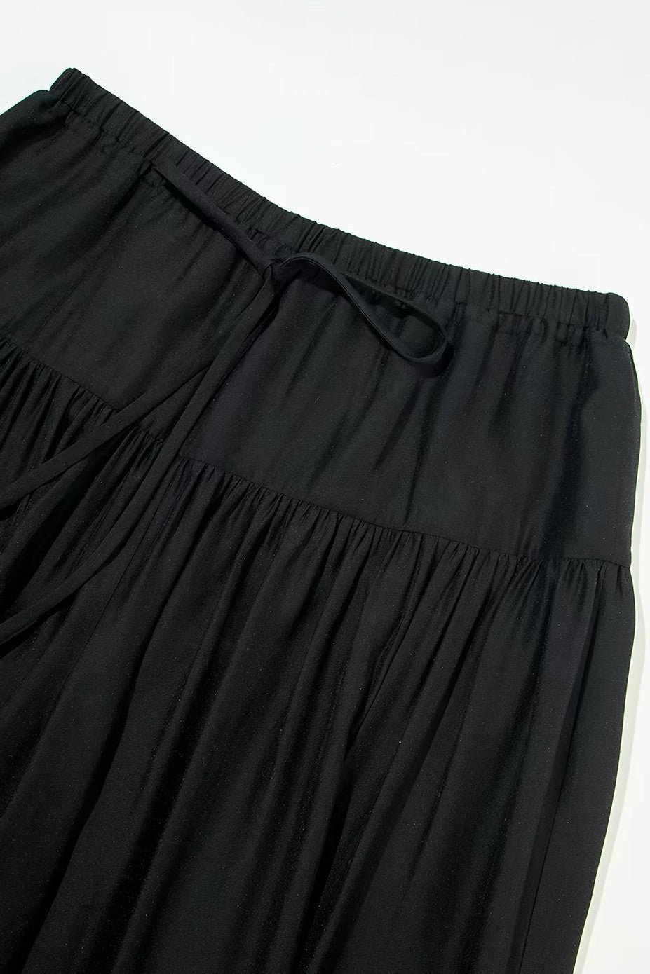 Gathered Wide-Leg Pants