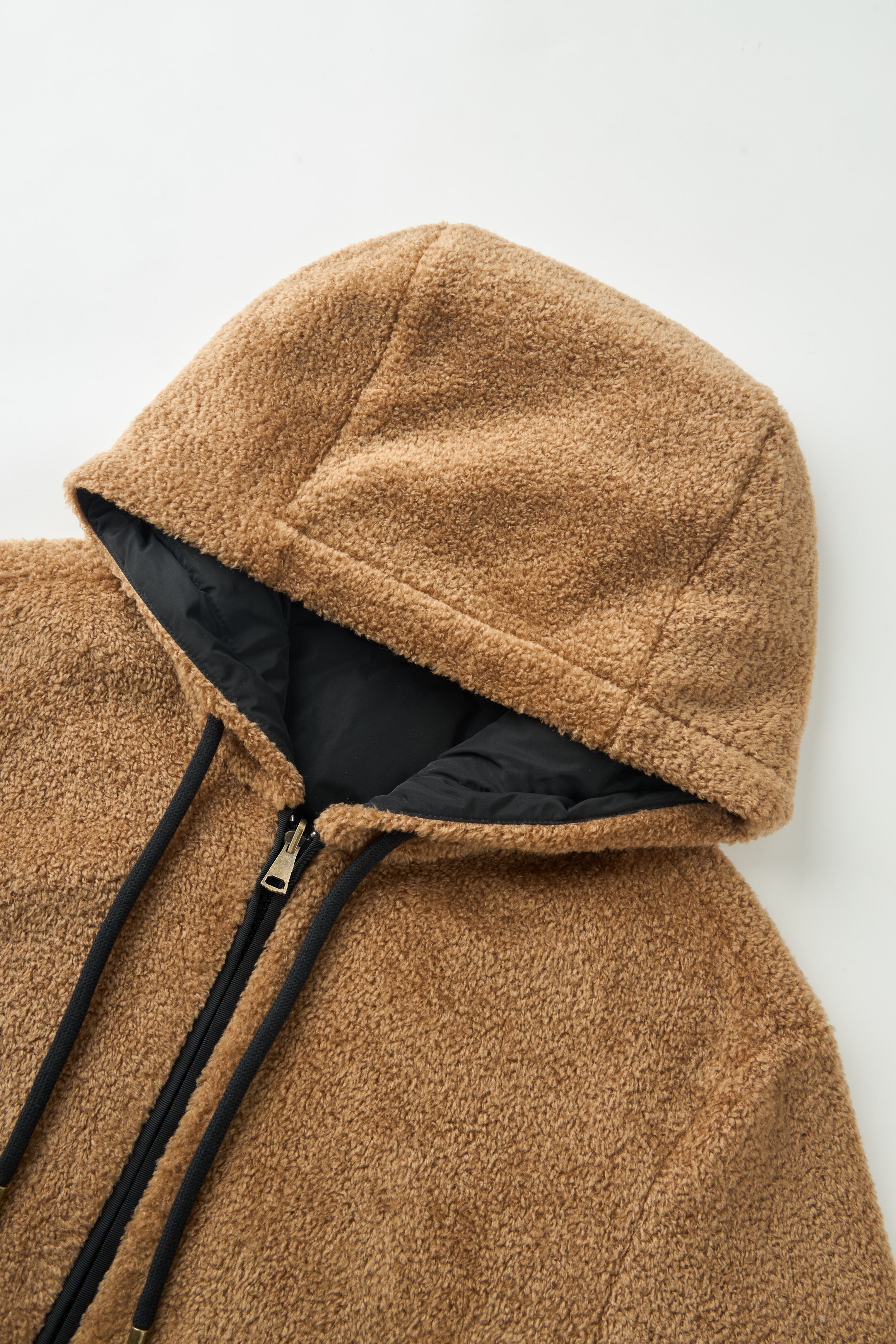Reversible Double-Face Teddy Hooded Jacket