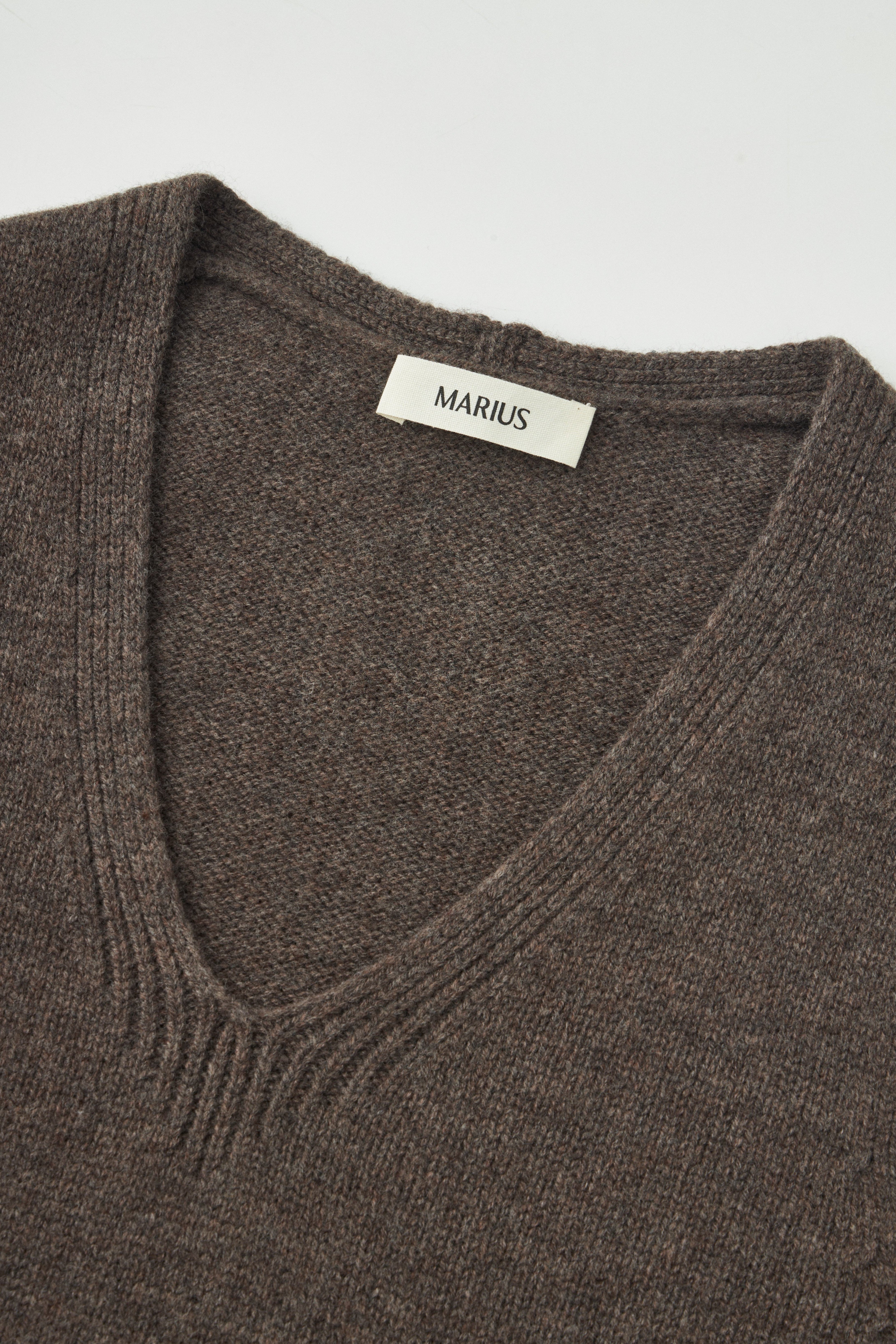 Longline Merino Wool V-Neck Knit Vest