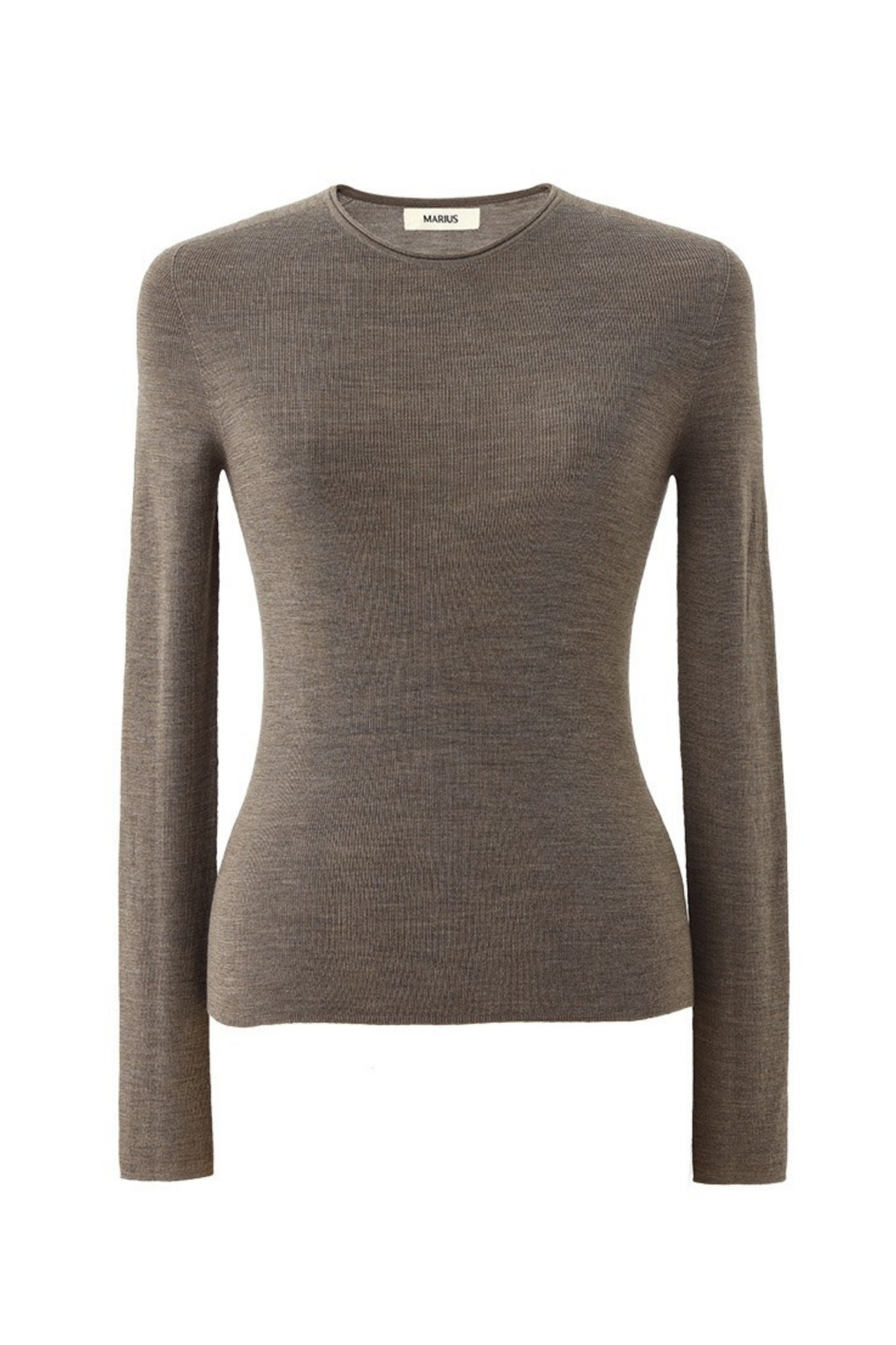 Fine Merino Wool Crewneck Knit Top