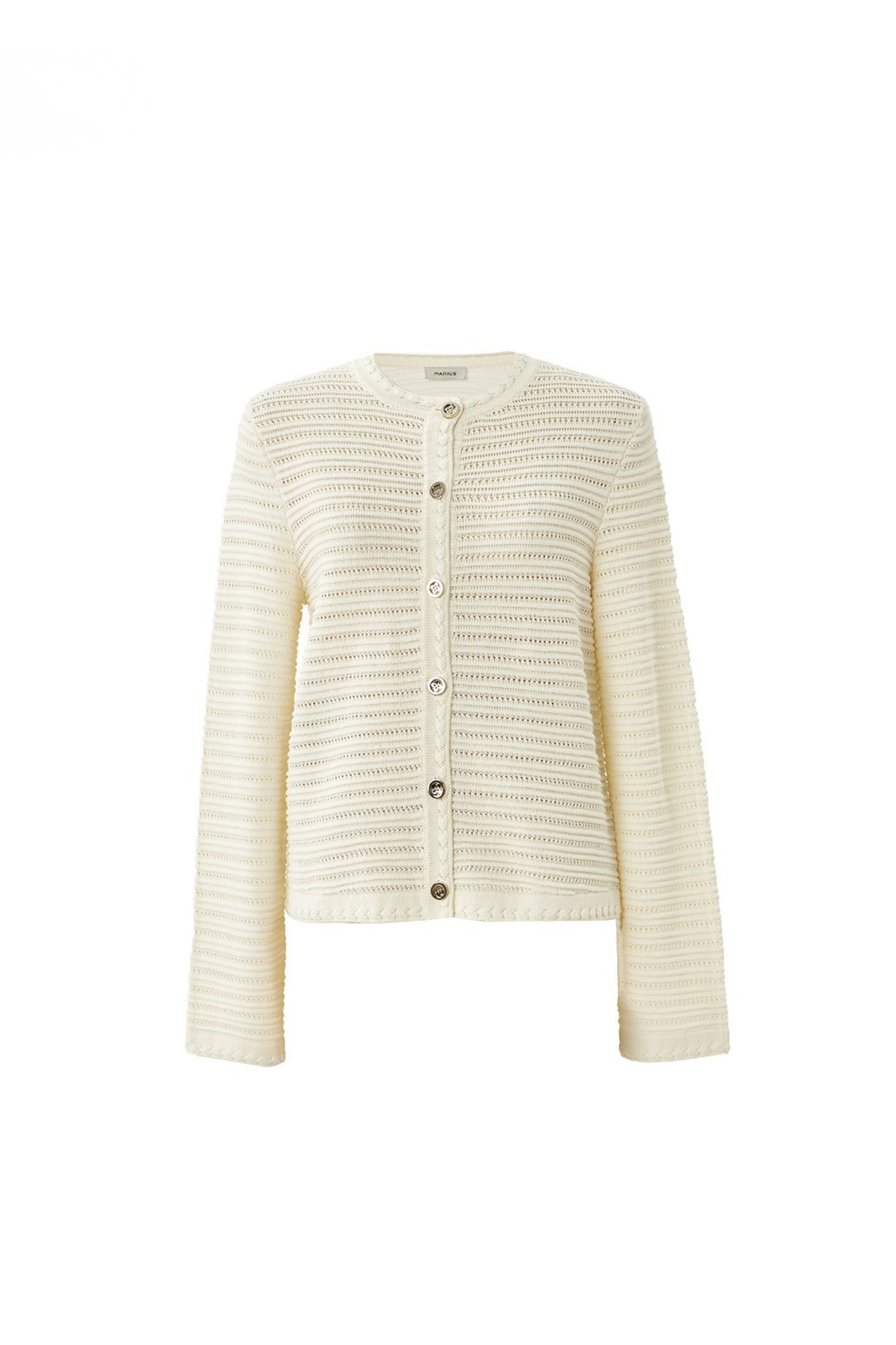 Lightweight Textured Cotton Knit Cardigan