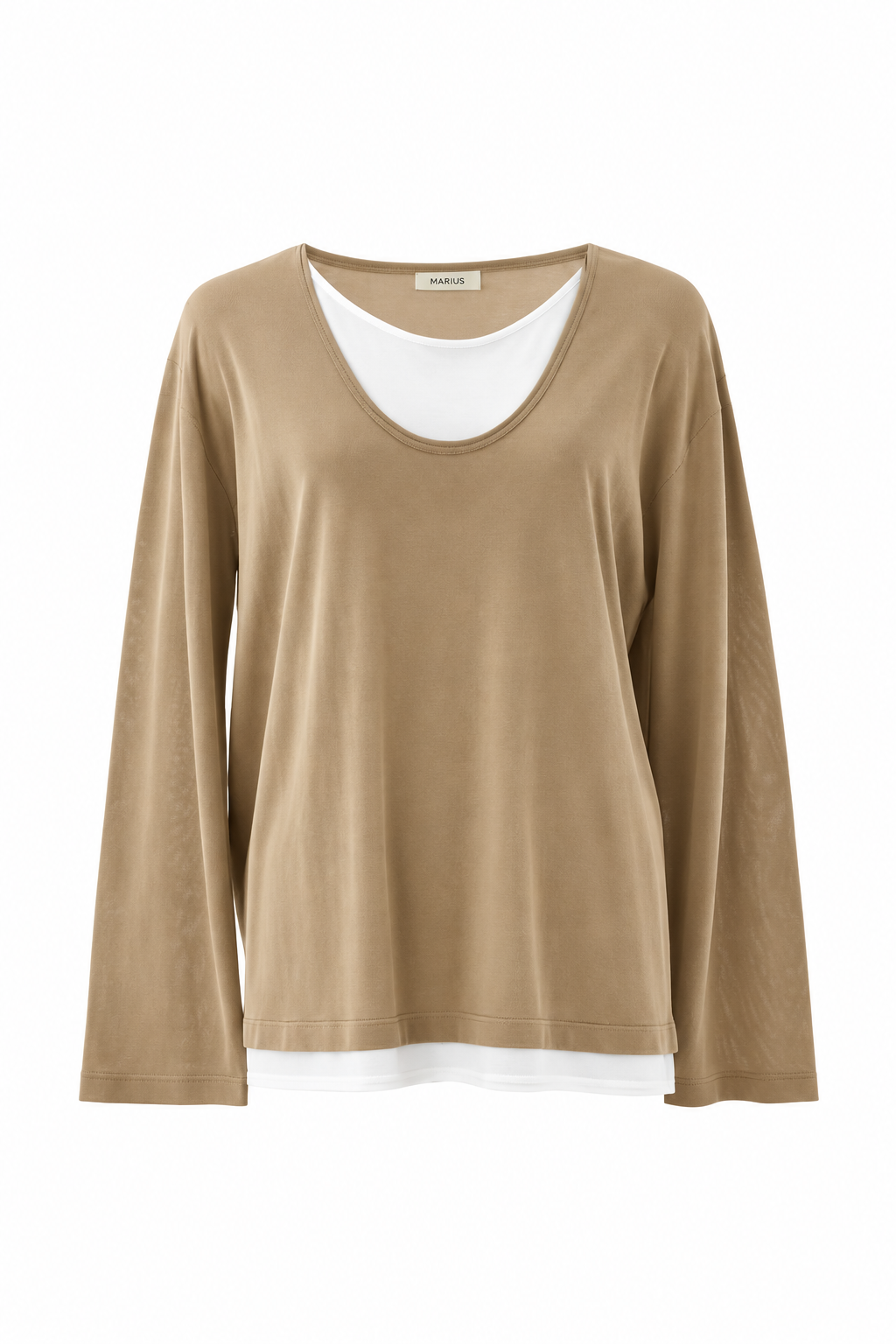 Cotton-Silk Blend Layered Knit Top