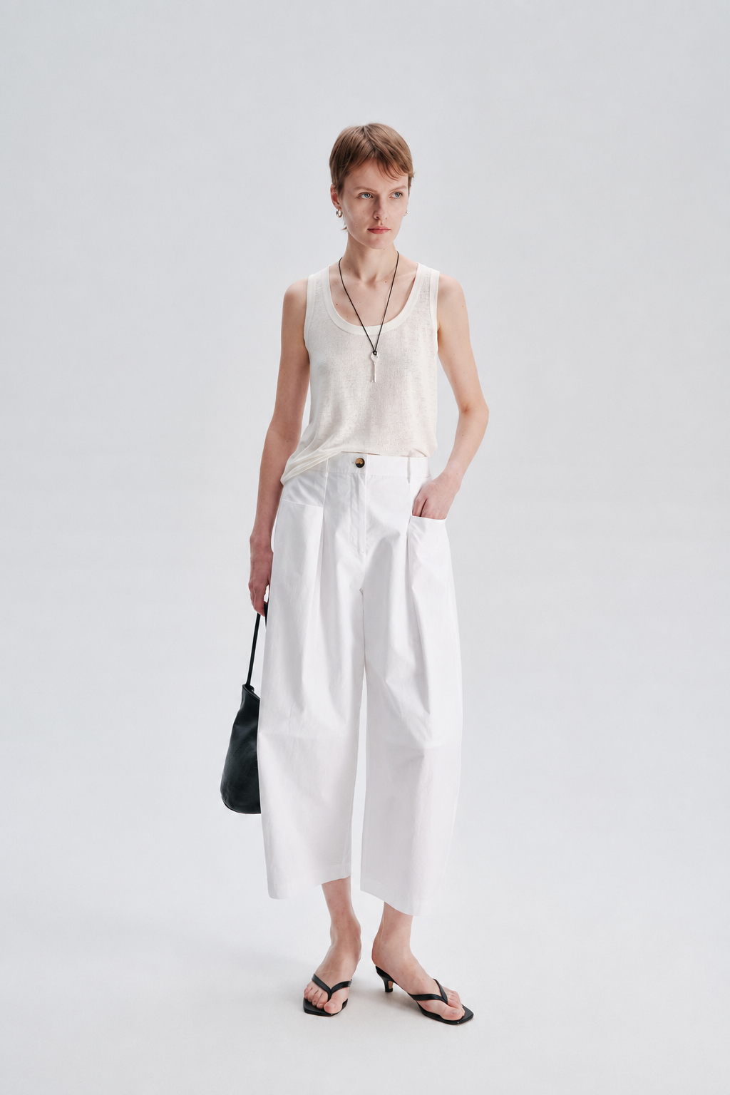 Architectural Cropped Wide-Leg Pants