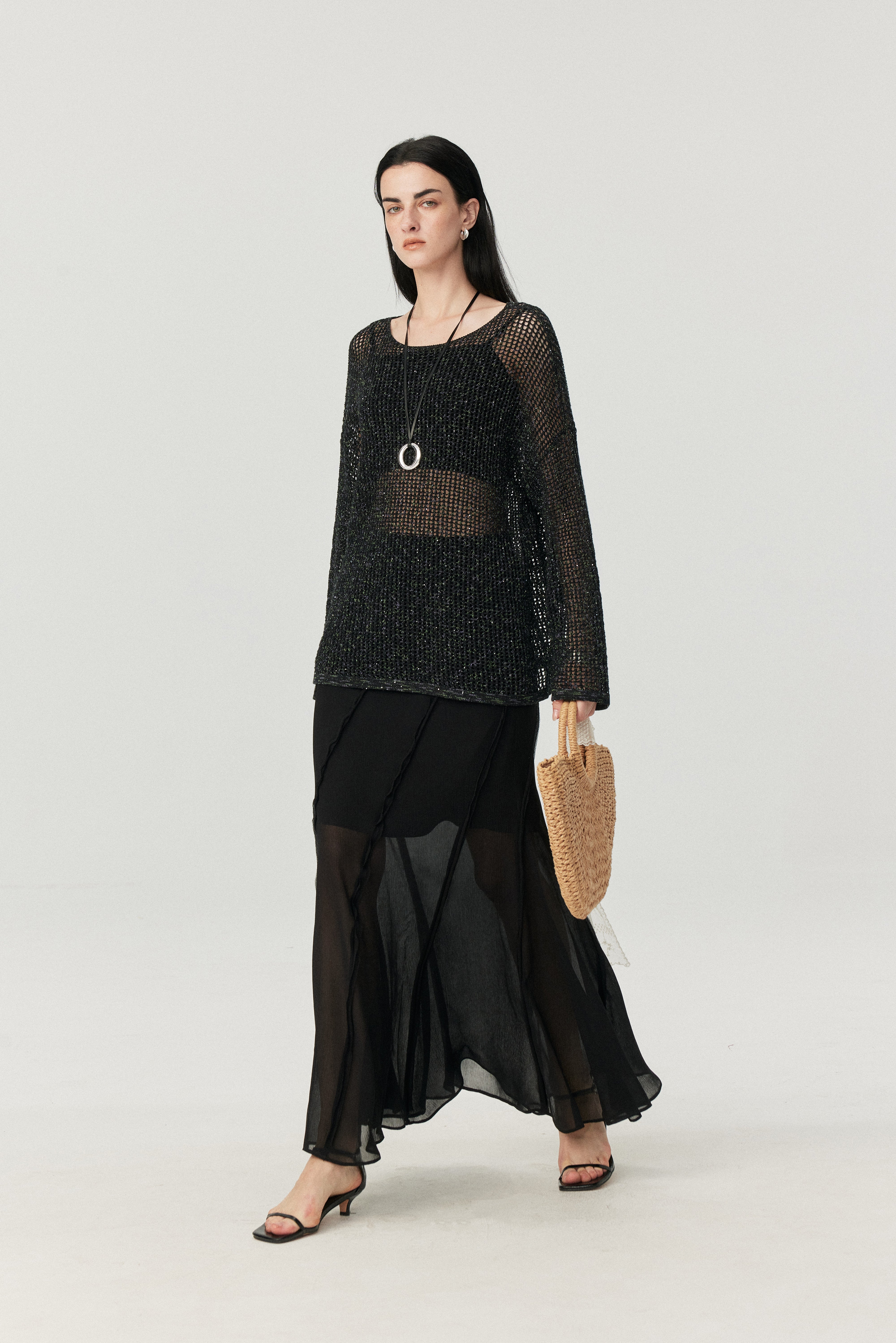 Summer Breeze Crochet Mesh Knit Top