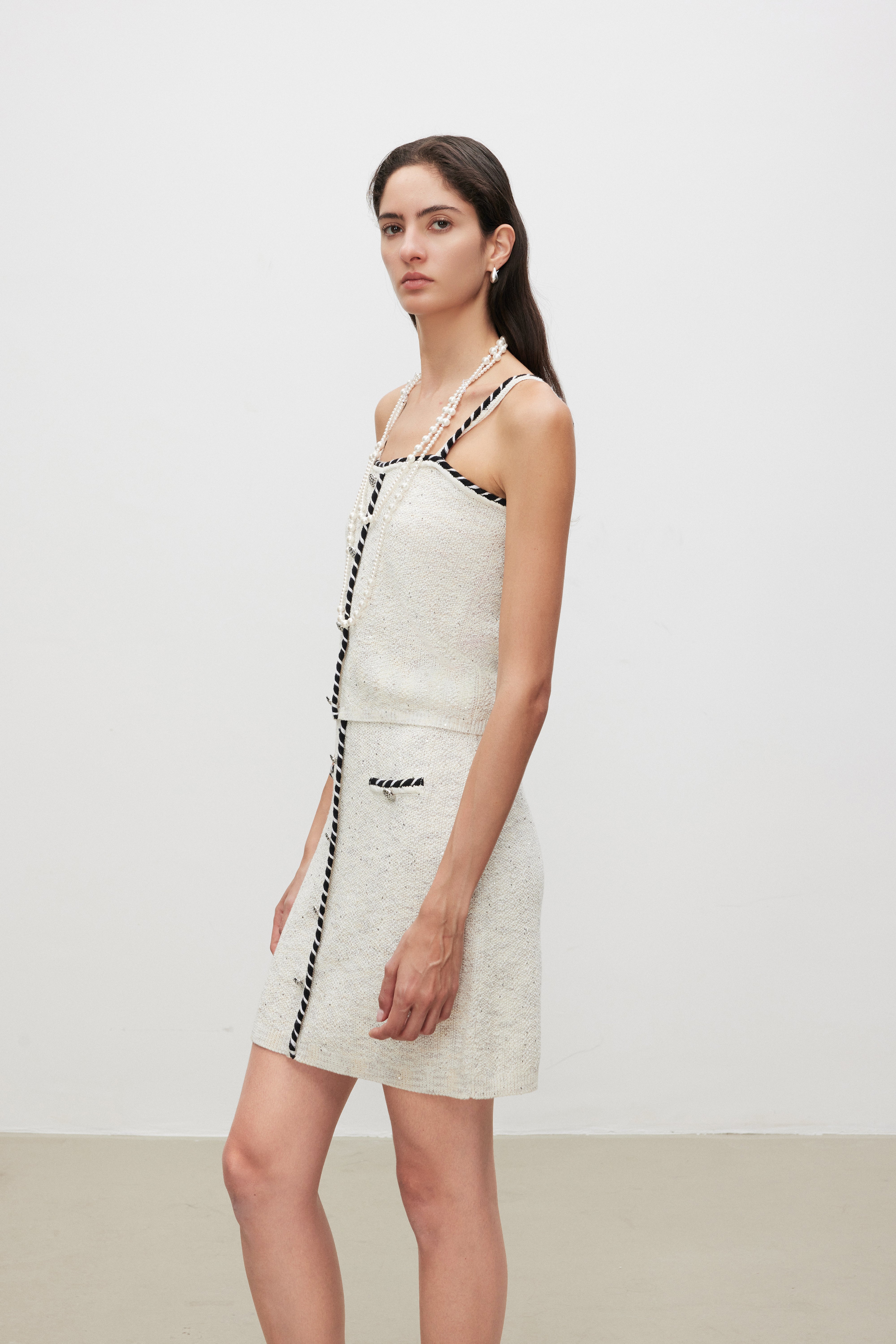 Bouclé Knit Tweed Cami Top