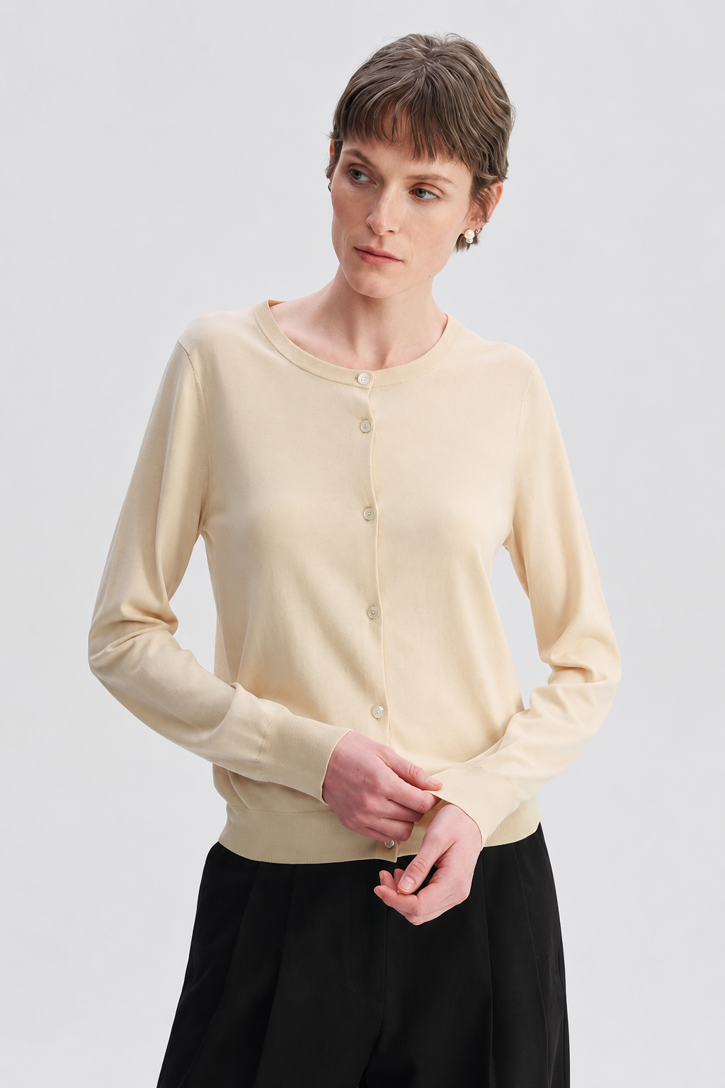 Lightweight Silk-Cotton Blend Cardigan