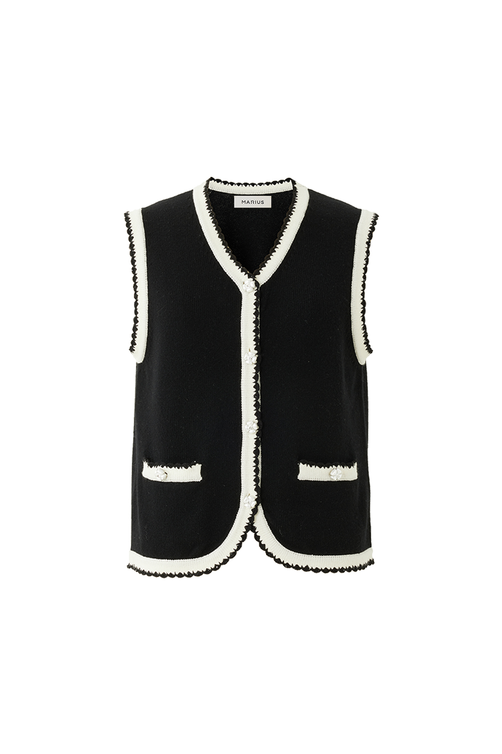 Marius Women's Fuzzy Color-Block French-Inspired Bouclé Vest