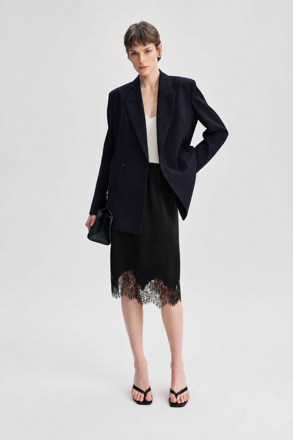 Classic Peak Lapel Tailored Blazer