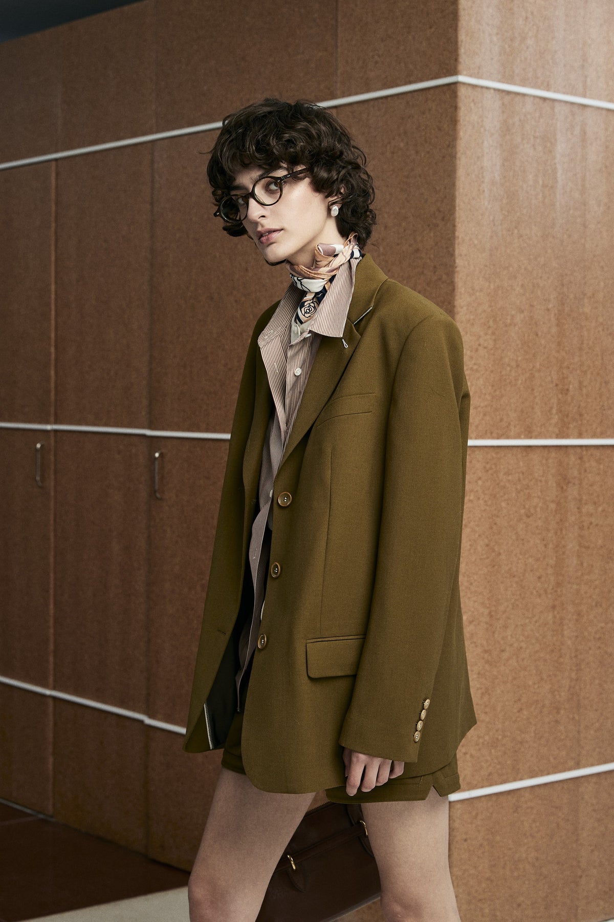 Relaxed Structured-Shoulder Merino Wool Blazer