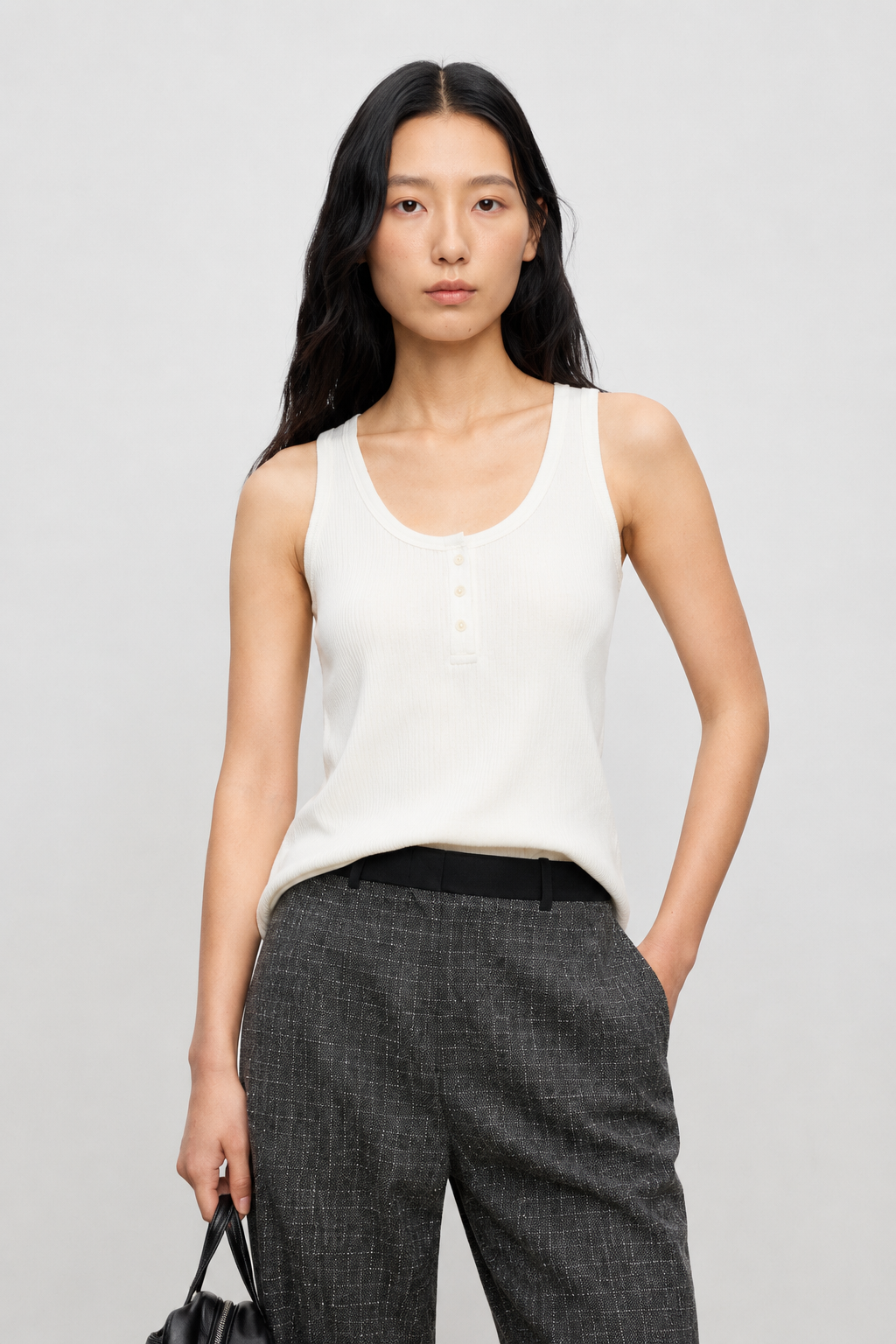 Cotton Blend Soft Rib Tank Top
