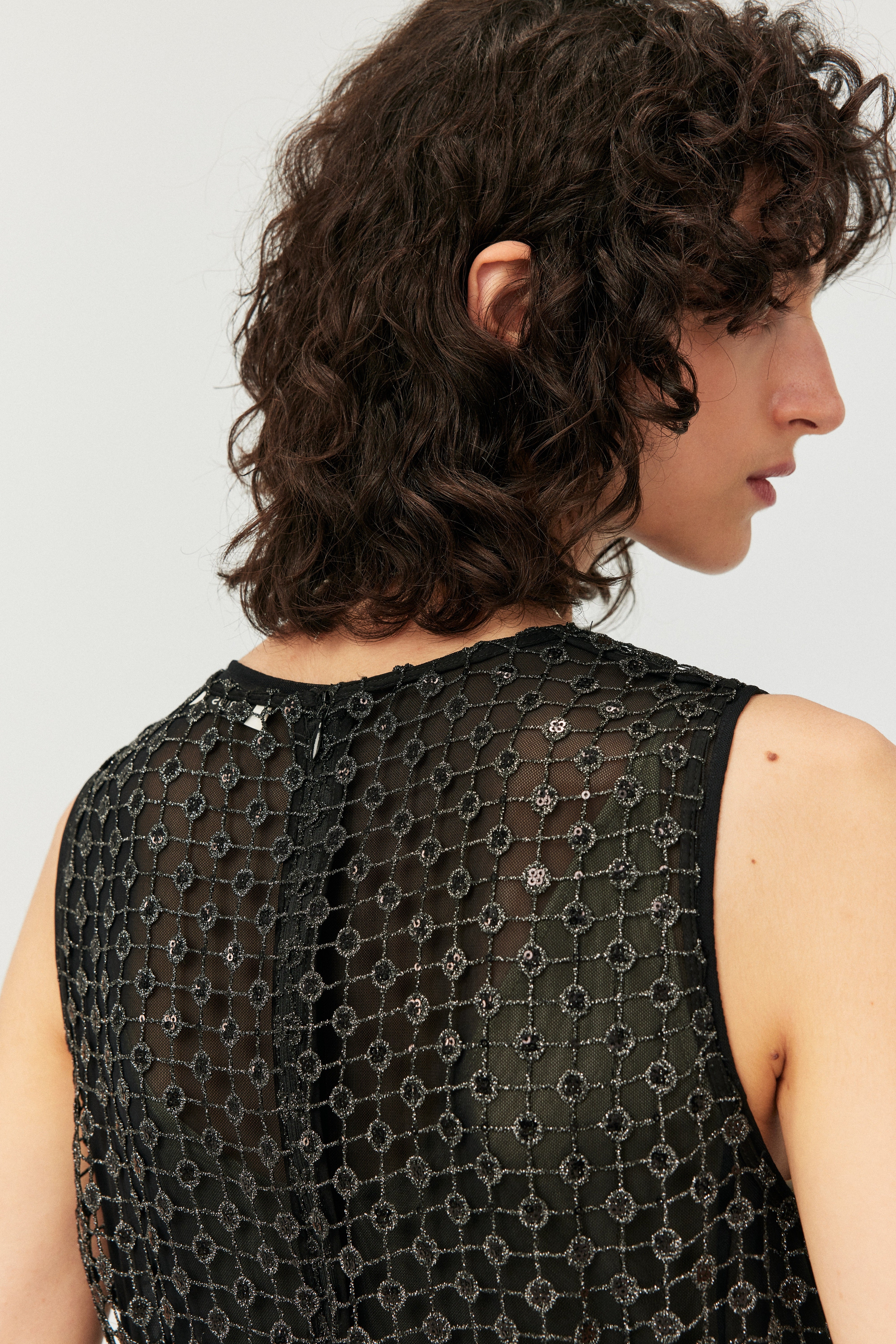 Starlight Mesh Embellished Maxi Dress