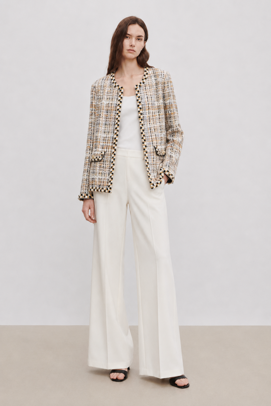 Braided Trim Tweed Jacket