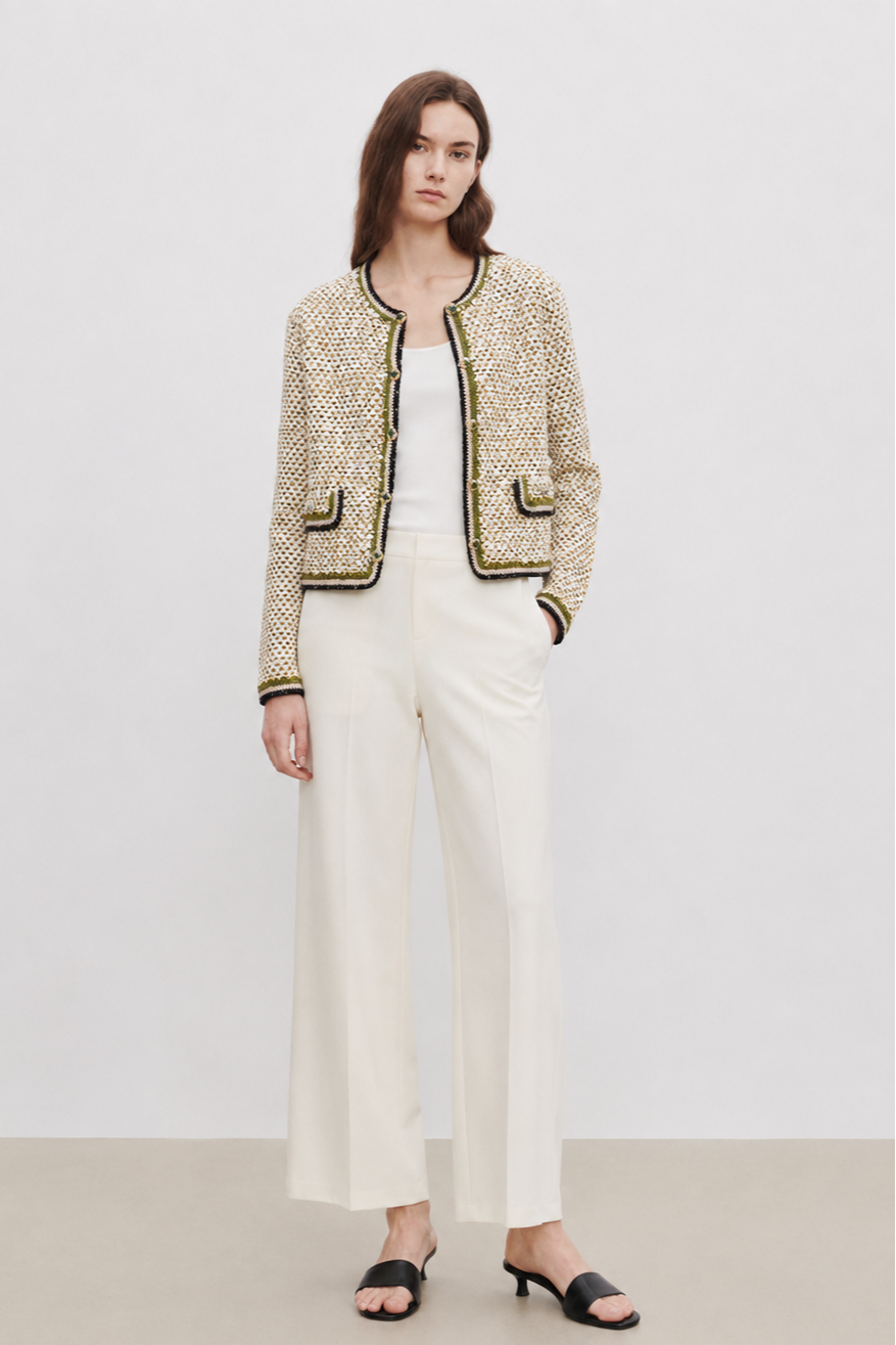 Multi-Tone Bouclé Knit Jacket