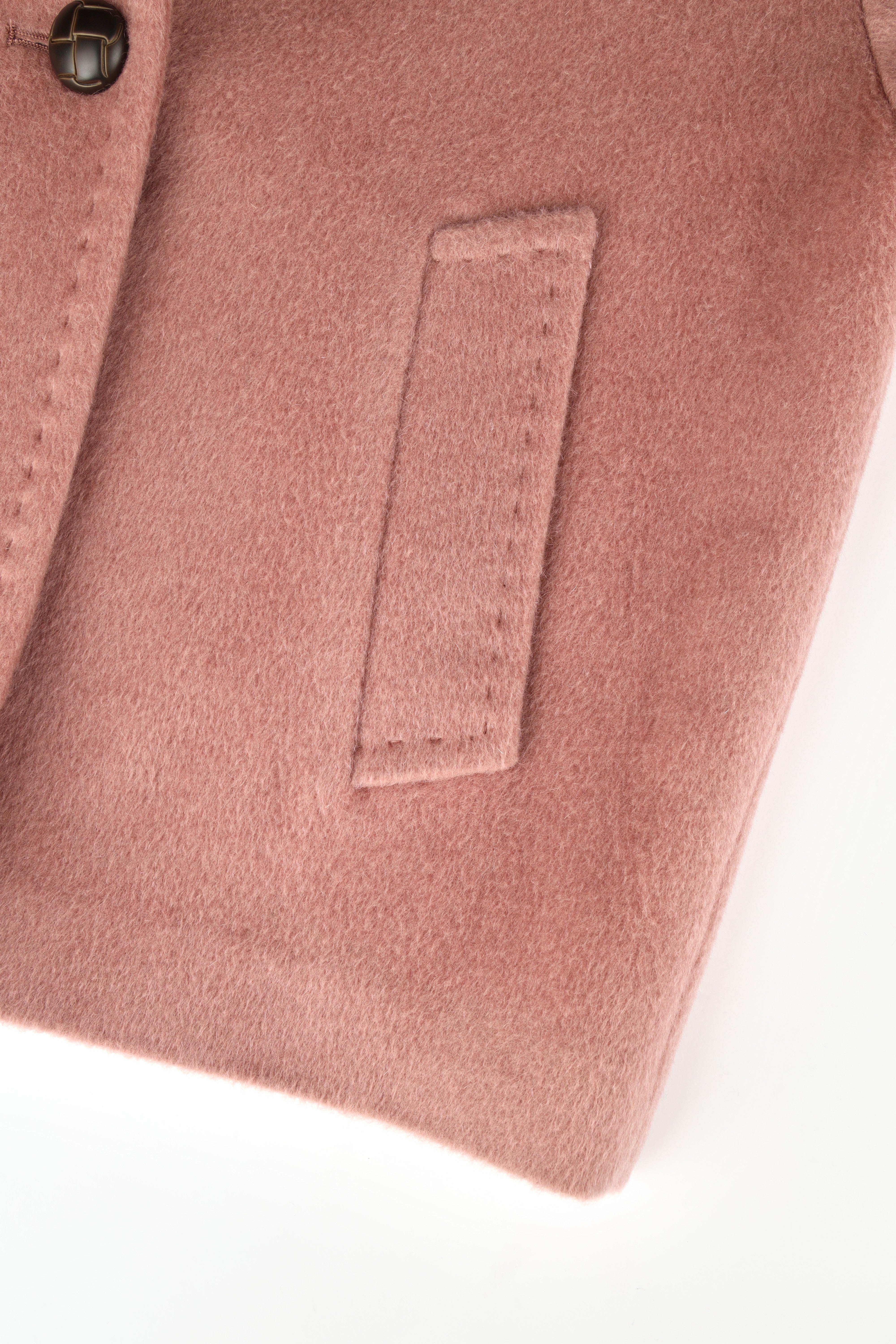 One-Button Alpaca-Mohair Wool-Blend Coat