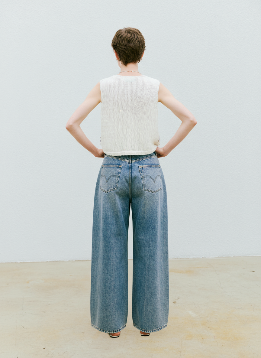 Sequin Button Knit Vest