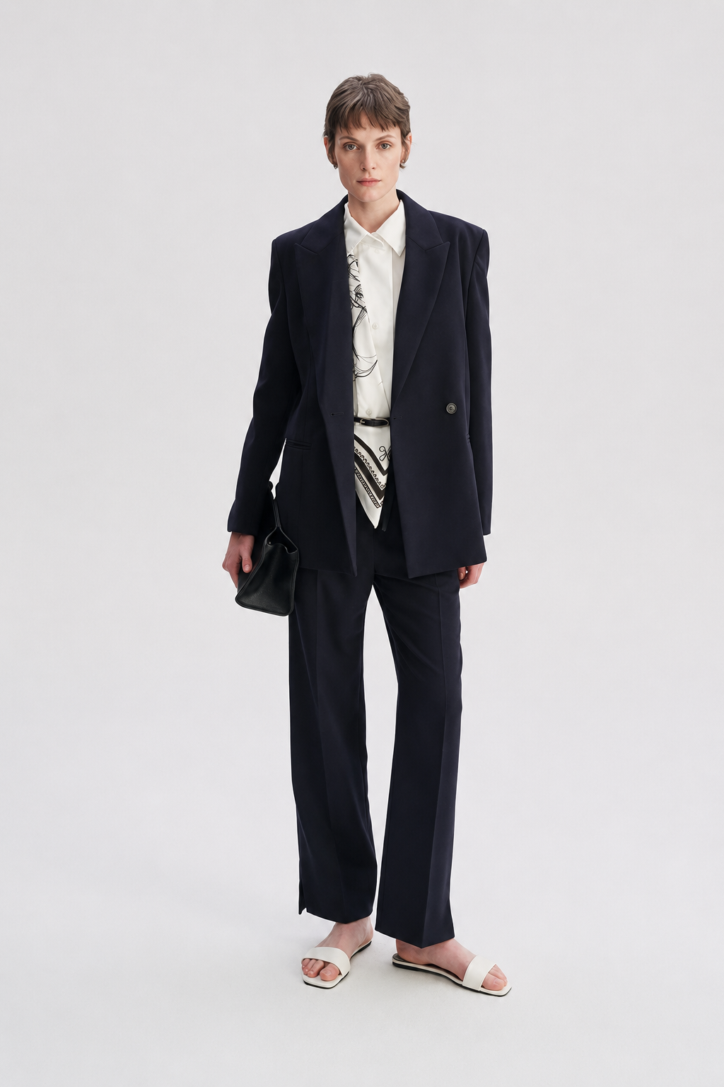 Classic Peak Lapel Tailored Blazer