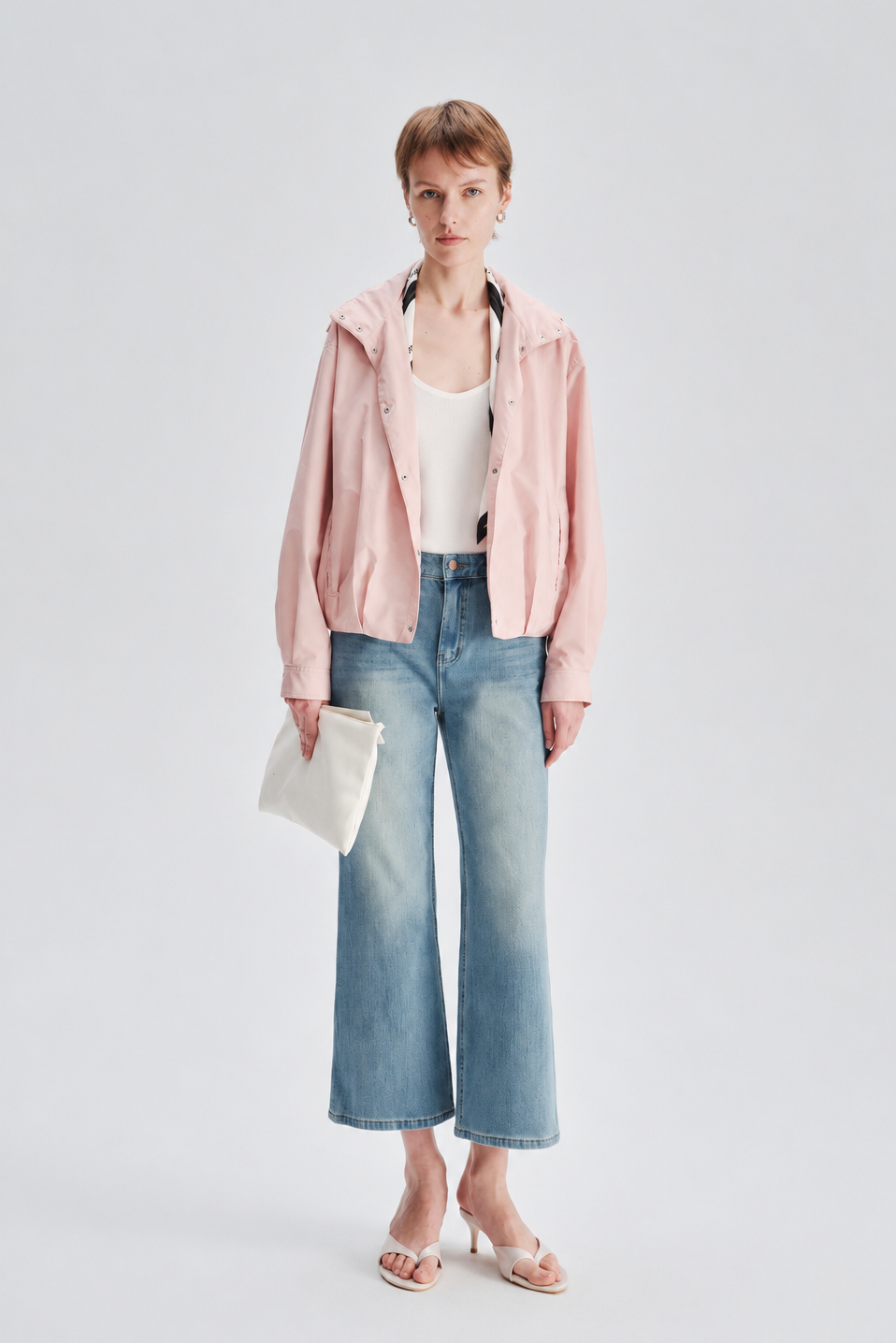 Stand-Collar Blouson Jacket