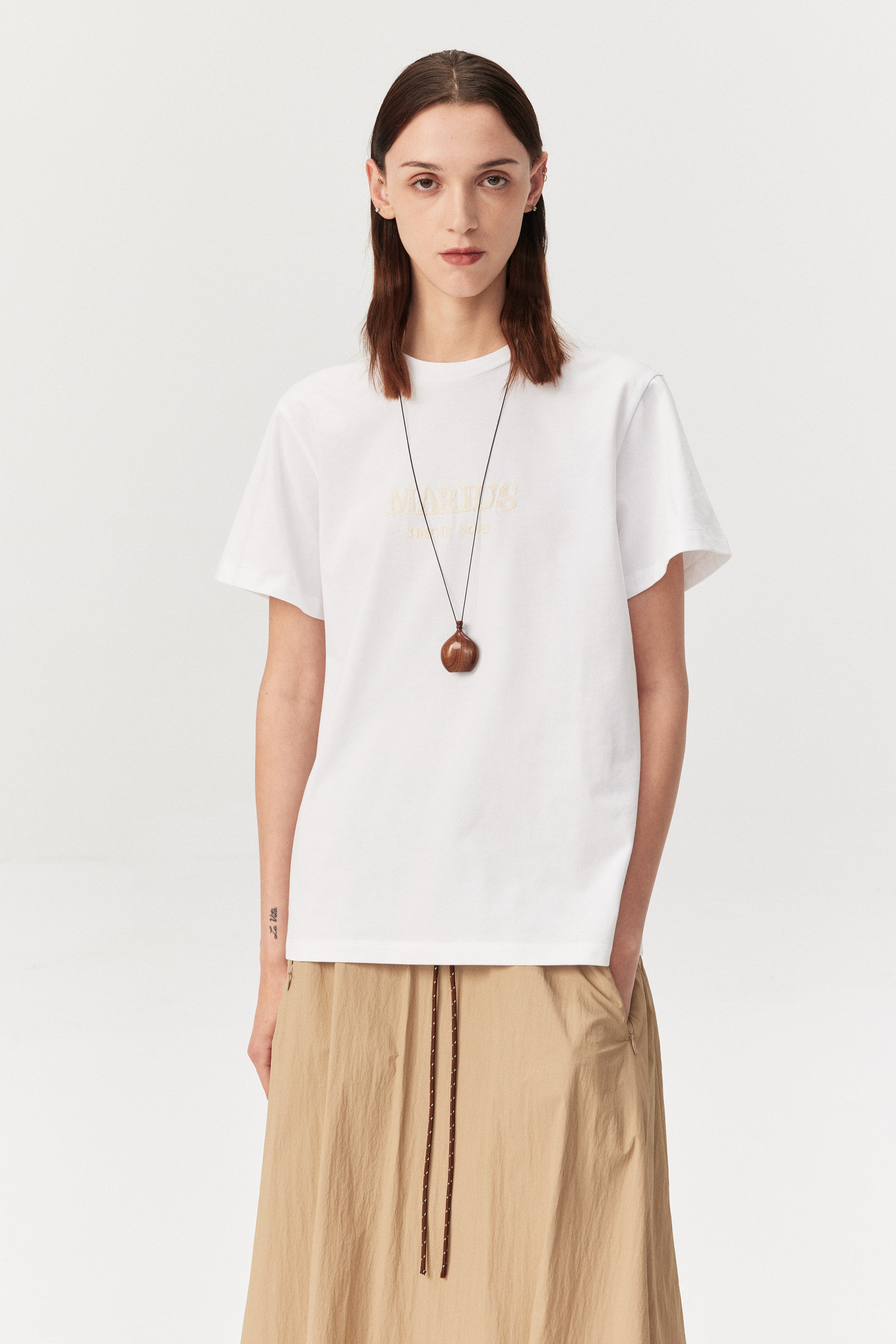Essential Logo Embroidered Cotton Tee