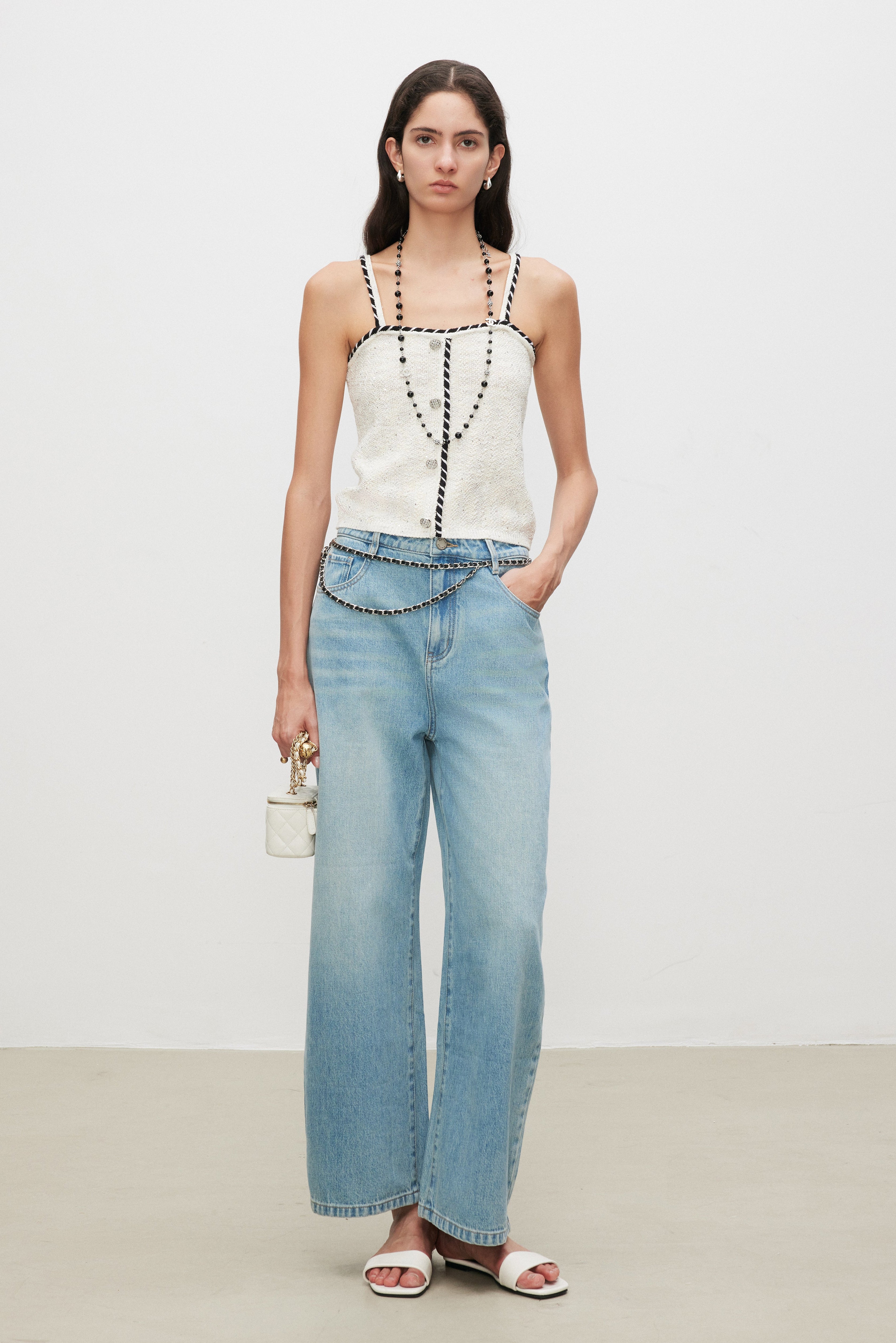 Bouclé Knit Tweed Cami Top