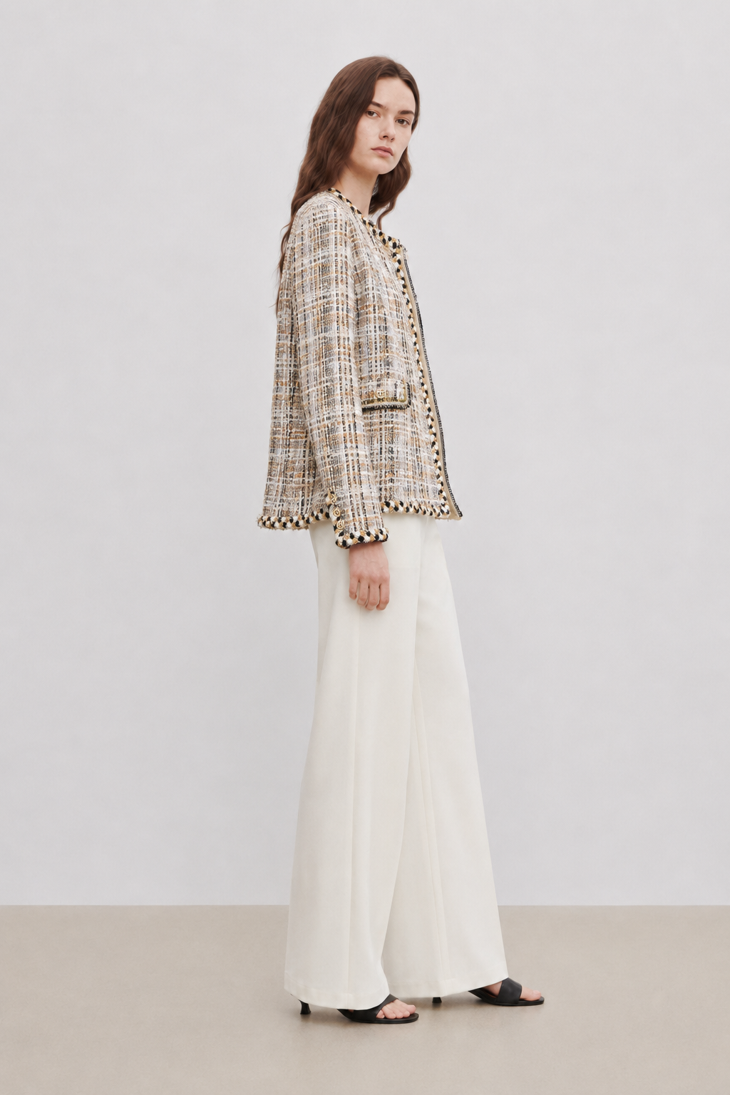 Braided Trim Tweed Jacket