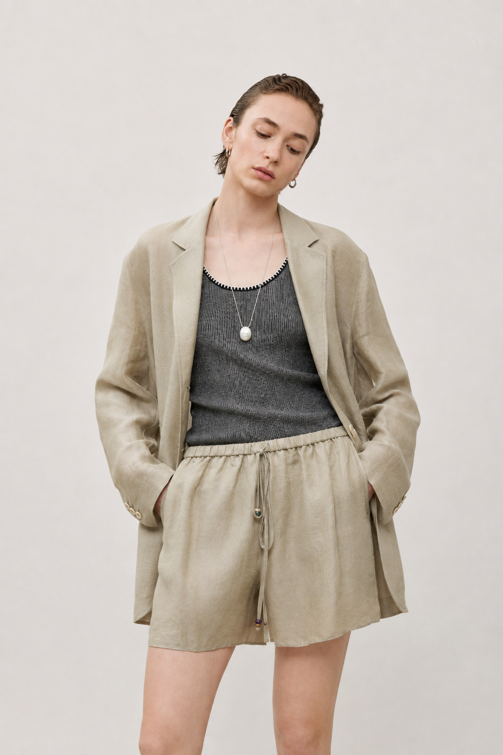 Lightweight Linen-Silk Blend Relaxed Overshirt