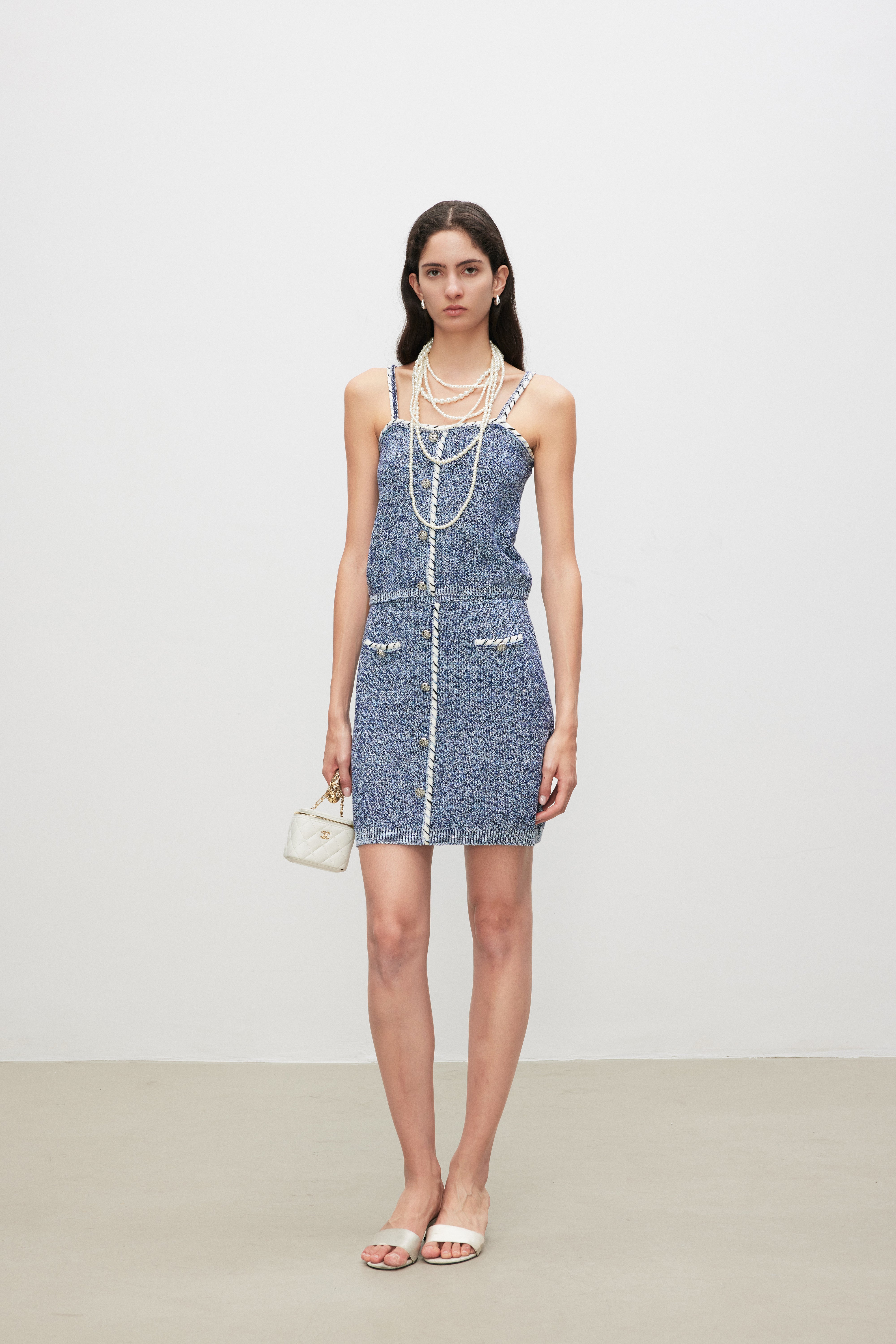 Bouclé Knit Tweed Cami Top