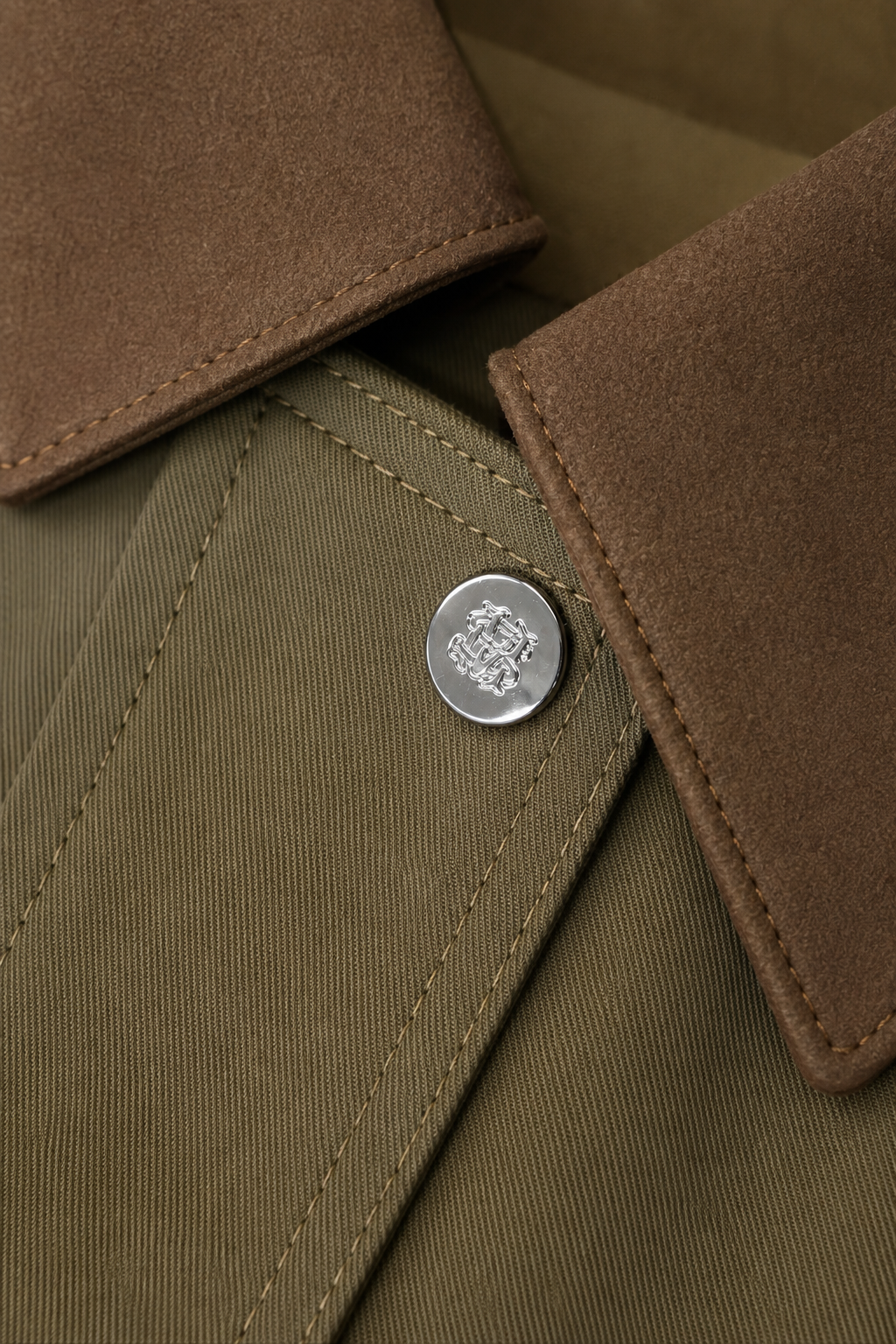Contrast-Collar Cotton Field Jacket