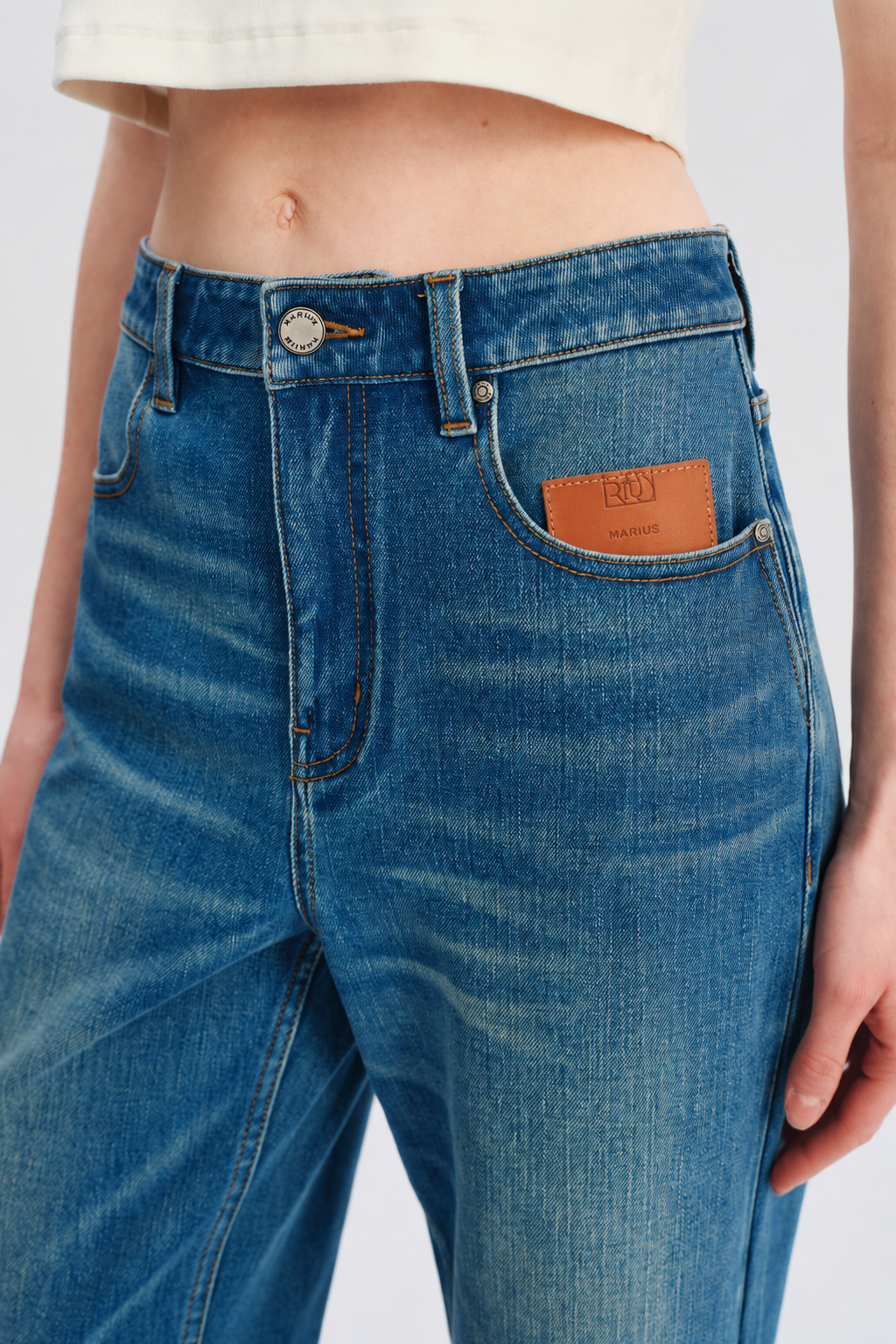 Vintage Washed Straight Leg Jeans
