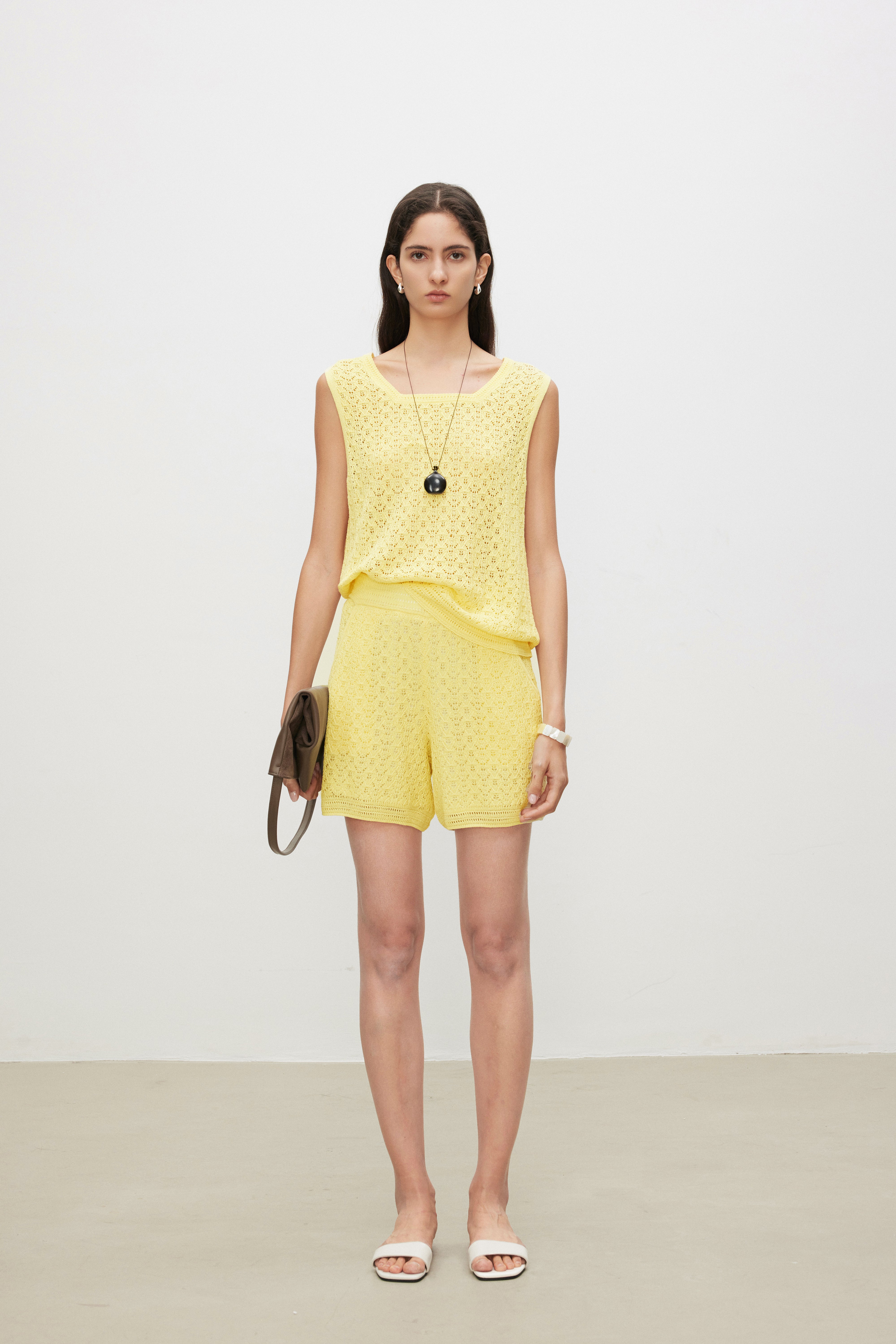 Crochet Knit Lace-Look Sleeveless Top