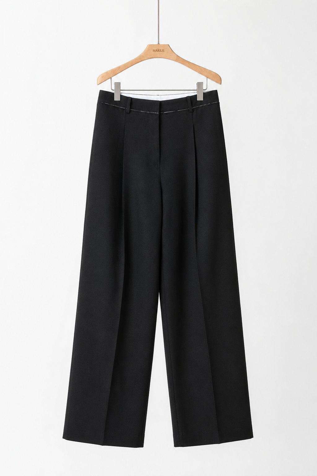 Raw-Edge Pleated Wool Trousers